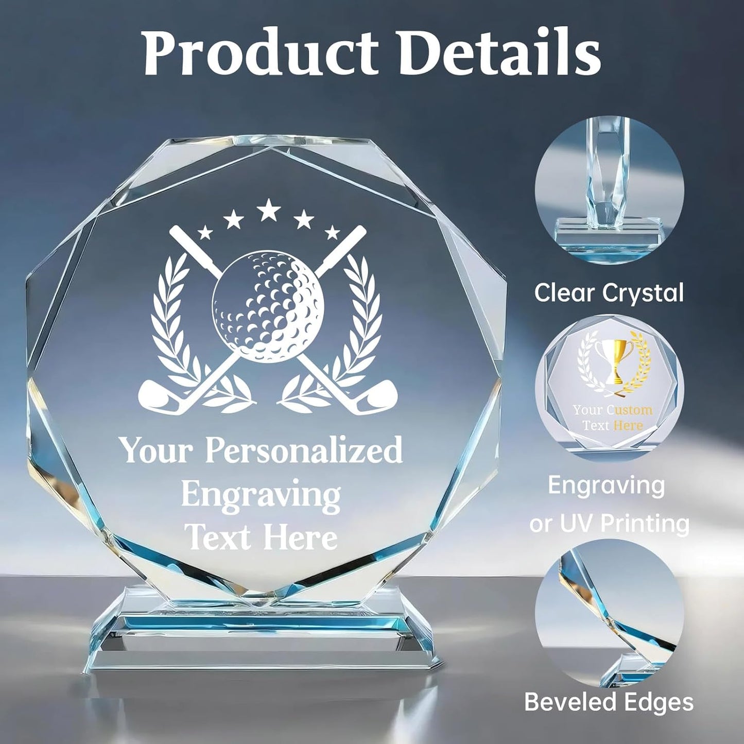 Personalized Trophy Award - Custom Crystal Awards and Trophies - Plaques Personalized Engraved - Thank You Gifts - Employee Appreciation Gifts for Cowokers, Recognition, Sports
