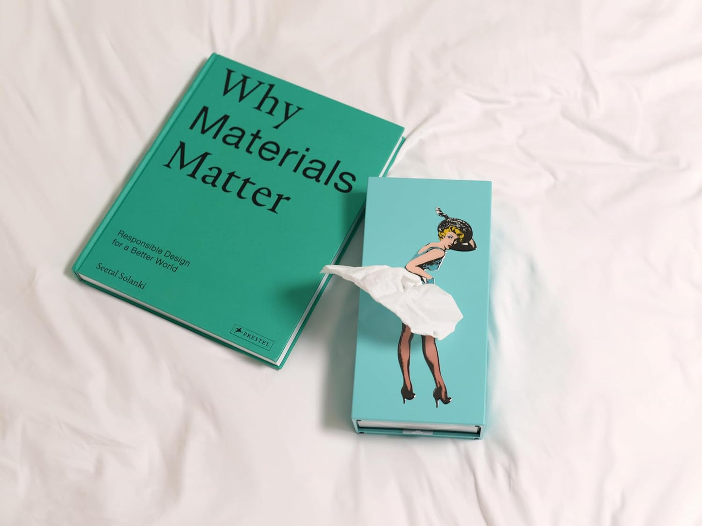 Flying Skirt® Tissue Box - The Original Award-Winning Lady Skirt Design, Resin Pop Art, Weighted Metal Base, Made in Korea, Premium Gifts & Novelty Home Decor by Spextrum (Mint)