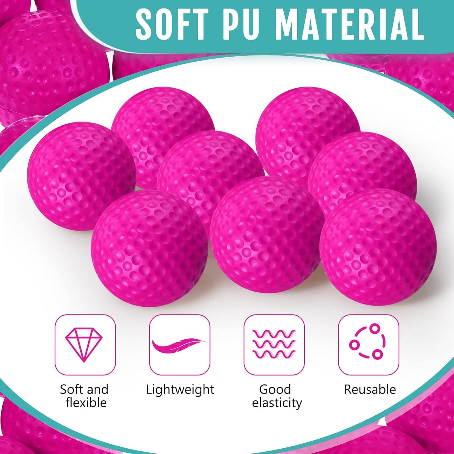 Junkin 80 Pcs Foam Golf Balls Rubber Practice Balls Realistic Feel and Flight Sport Training for Indoor or Outdoor Backyard Golf Training