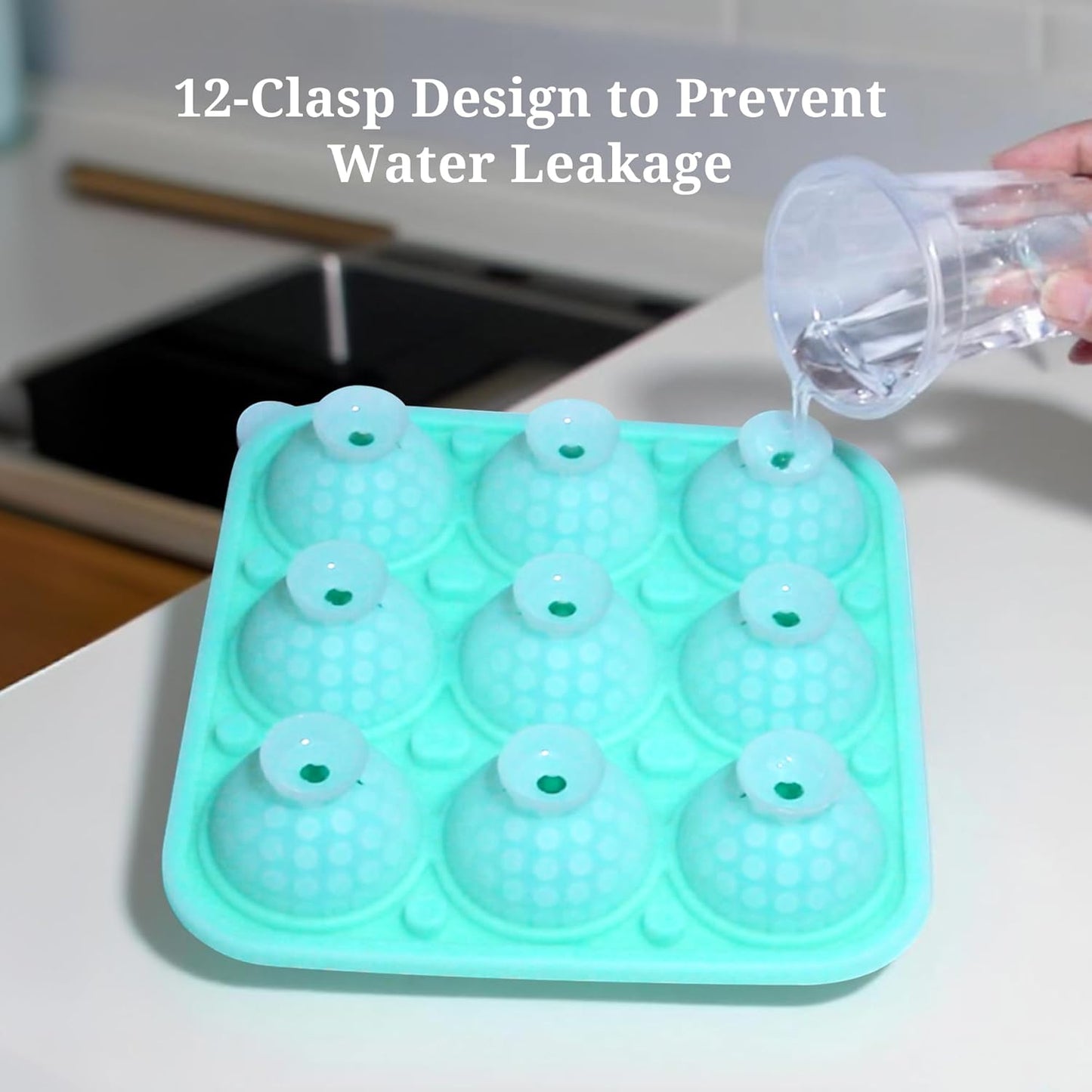 Golf Ball Chocolate Mold with Lid, Silicone Golf Ball Mold for Cake Pops, 9-Cavity Golf Ball for Chocolate, Ice Cube