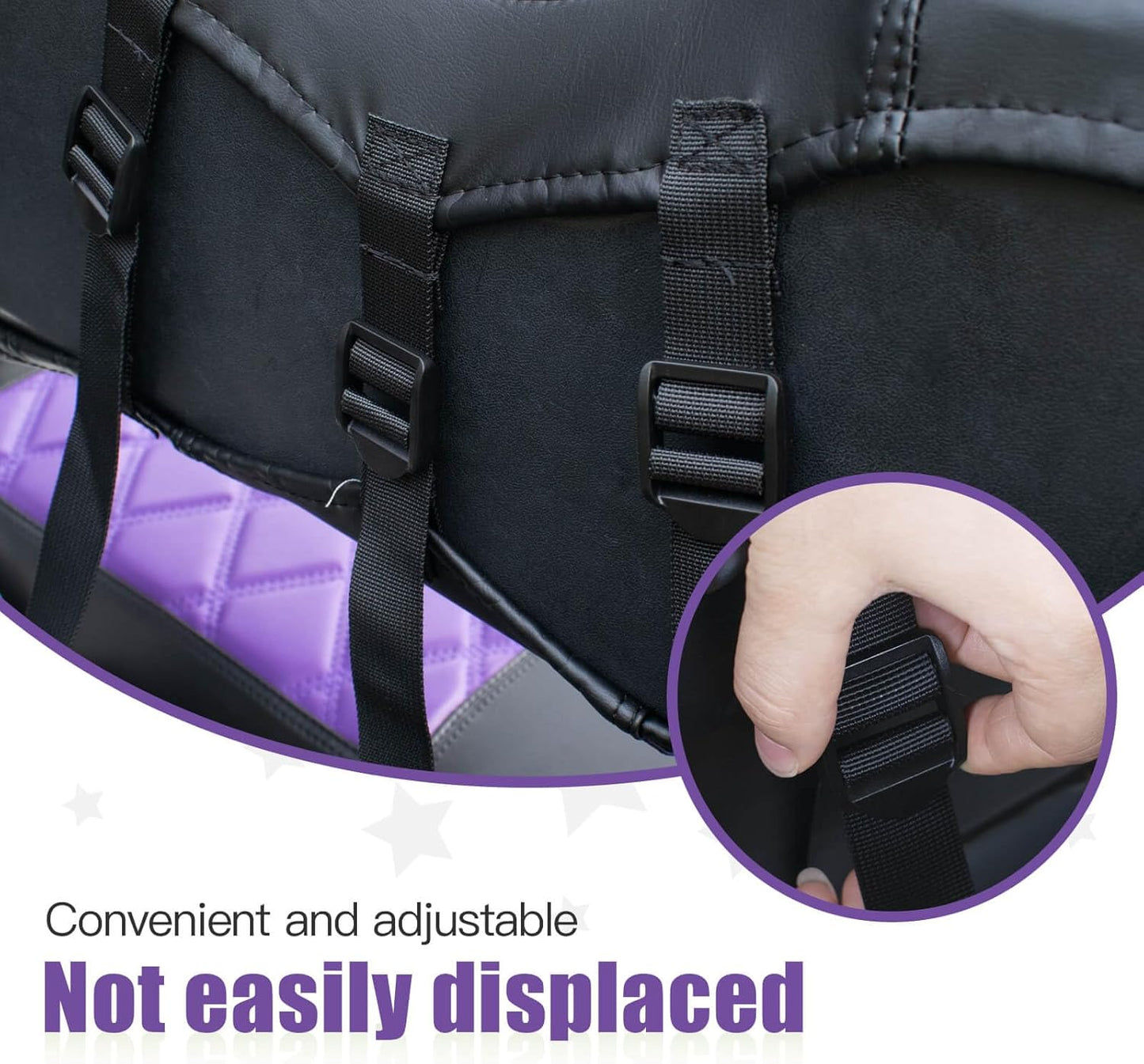 NOKINS Golf Cart Diamond Seat Covers Kit, Fit for EZGO TXT 1994-2013/EZGO RXV OEM Standard Front Seat Cushion, Golf Cart Vinyl Seat Cover, No Nails Required (Purple and Black)