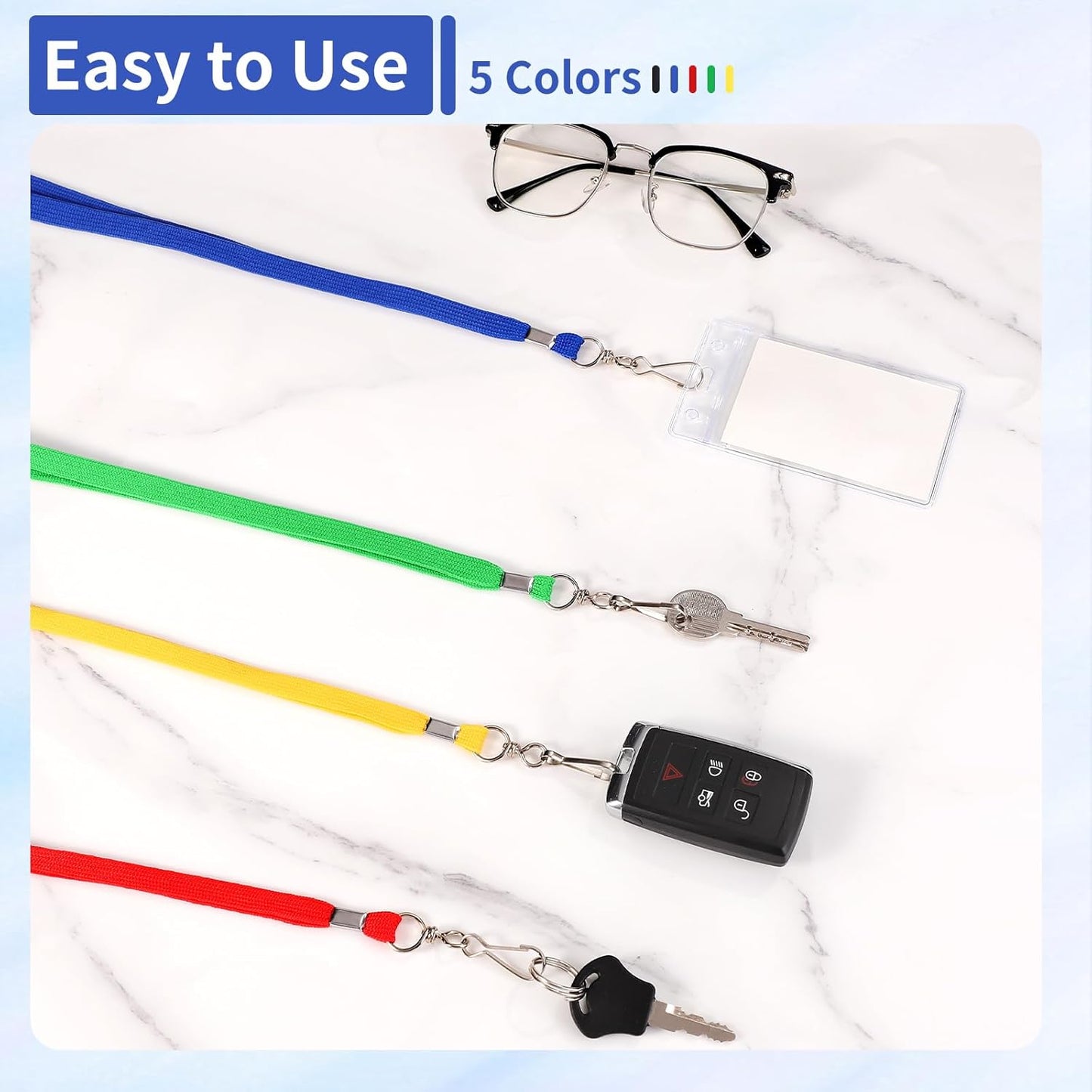 30 Pcs Breakaway Lanyard for Id Badges Lanyards Break Away Safety Lanyard Teacher Volunteer Student Team Lanyards for Keys (5 Colors)