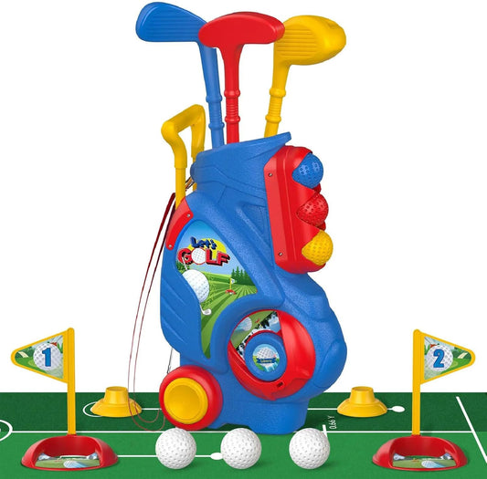 Liberry Toddler Golf Set for 2 3 4 Years Old Boys Girls, Upgraded Kids Golf Clubs Set with Cart, Putting Mat, Outdoor Indoor Sports Toy Birthday, Blue