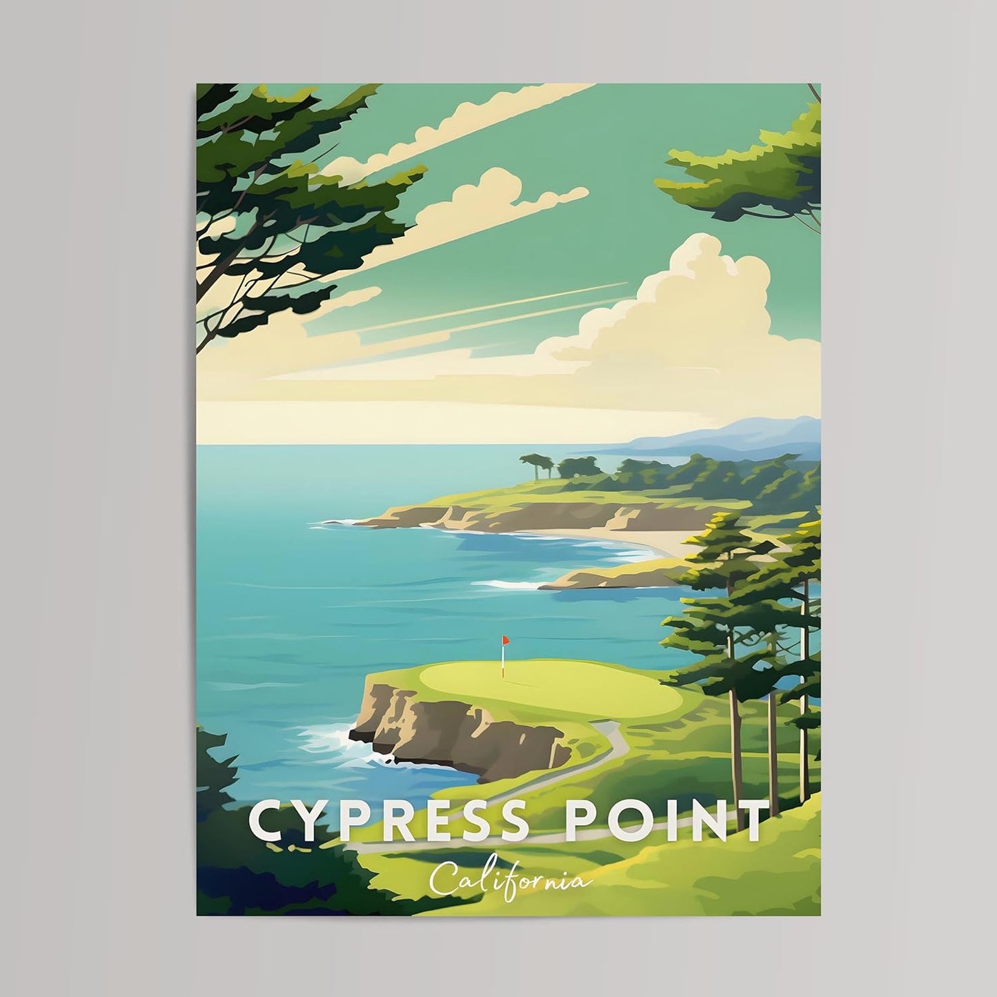 Golf Course Premium Giclee Fine Art Prints - Augusta, Pebble Beach, Pinehurst, Golf Course Posters, Golf Wall Art, Aesthetic Poster for Home Office Decor, Ready to Frame