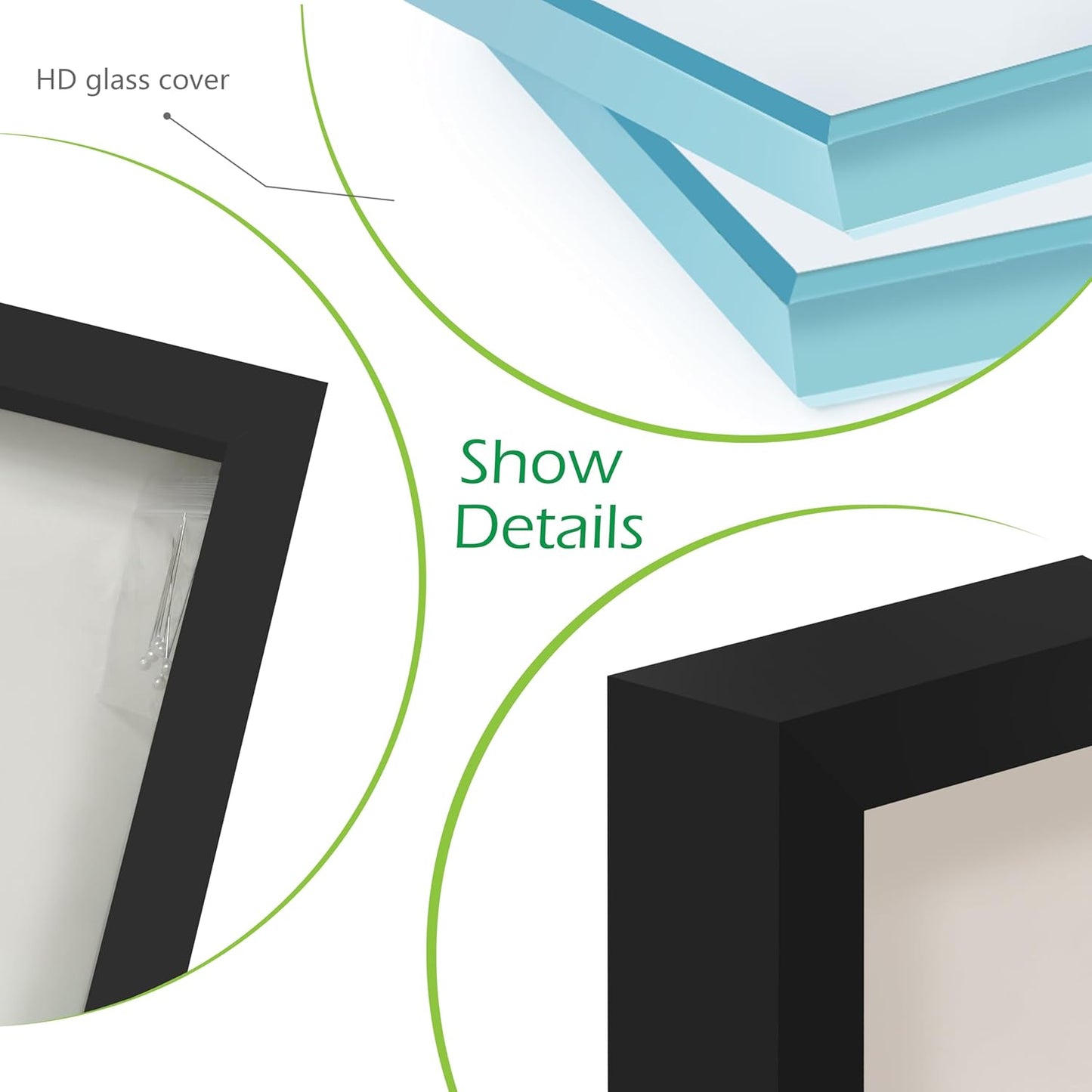 FrameWorks 11x11 Driftwood Wooden Shadow Box Frame – Soft Felt Back, Tempered Glass, and Included Elegant White Ball Push Pins