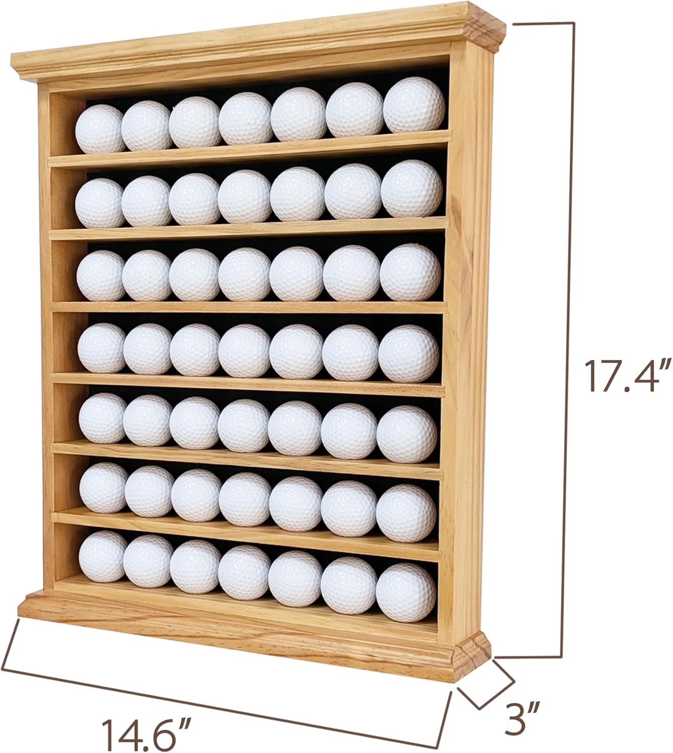 Elegant Golf Ball Display Case - Wall Mount Shadow Box for Store or Exhibition, for Golf Enthusiasts, Solid Wood Organizer Stylish Wall Mount Display Case for Home, Office, or Store