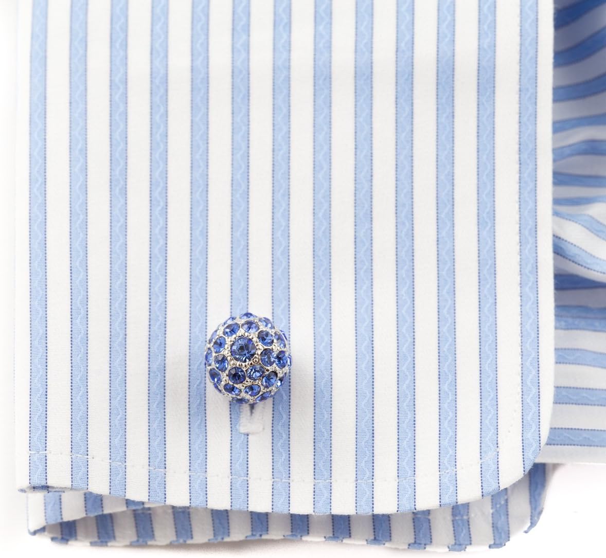 Cuff-Daddy Crystal Ball Cufflinks Studs Blue with Presentation Box