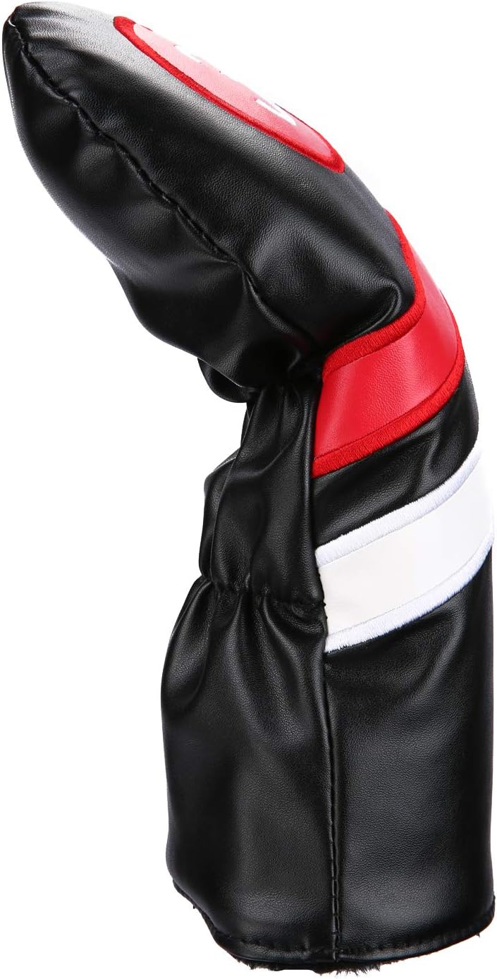 Golf Head Covers 3pcs Set, Driver Fairway Wood Headcovers, Vintage PU Headcovers for Golf Club