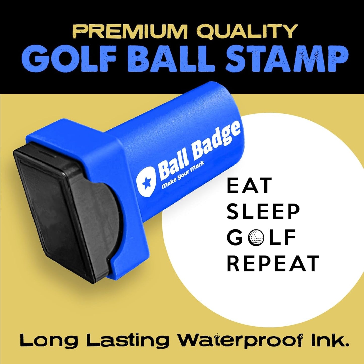Ball Badge - Golf Ball Stamp (The Golf Series), Golf Ball Marker, Reusable Golf Ball Marking Tool to Identify Golf Balls