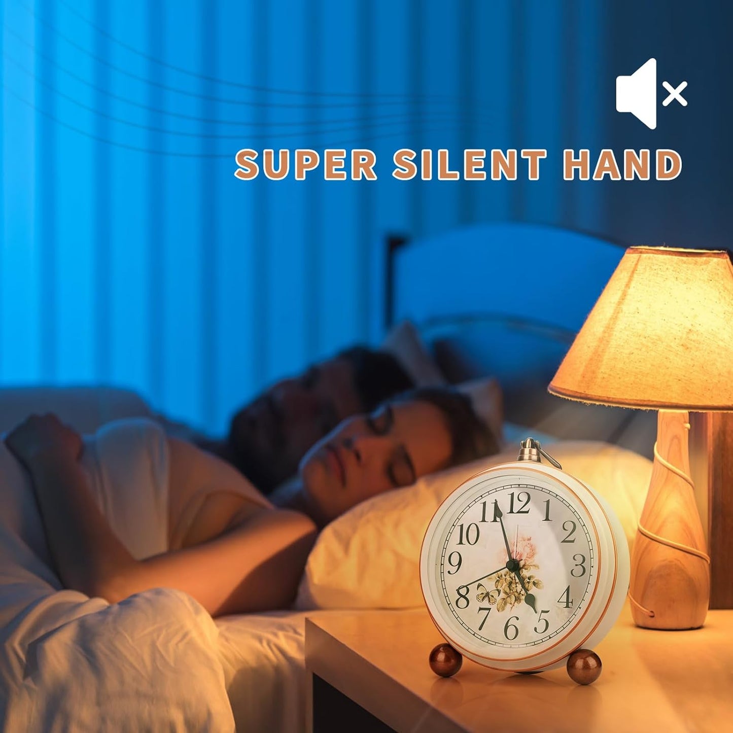 Maxspace Classic Vintage Analog Clock - Elegant and Decorative With Distressed Metal Frame for Office, Living Room or Bedroom - Silent Non-Ticking