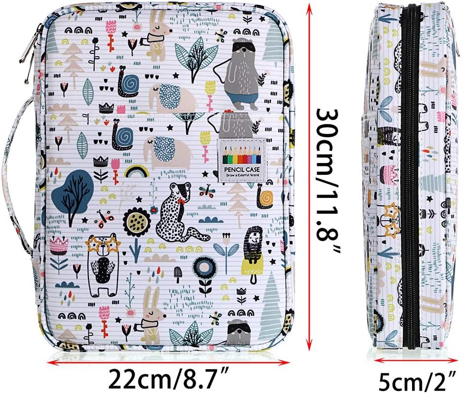BTSKY Portable Colored Pencil Case - Colored Pencil Organizer Holds 166 Pencils or 112 Gel Pens Large Capacity Zippered Pencil Holder Gel pens