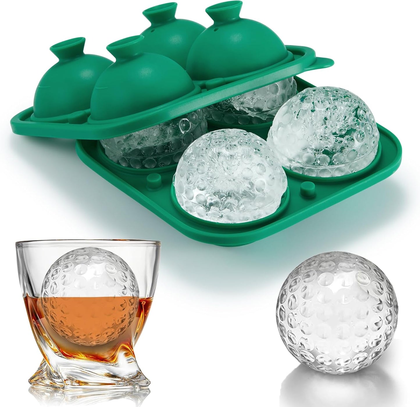 Novelty Golf Gifts Ball Ice Maker Mold, 2.2" Large Sphere Round Ice Cube Mold for Cocktails, Whiskey, Bourbon, Fun Shapes Big Whiskey Ice Cube Mold Gifts
