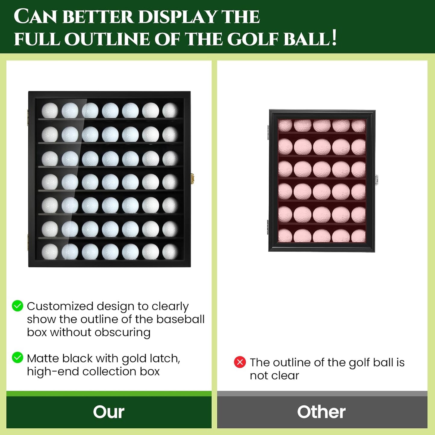 TJ.MOREE Golf Ball Display Case for 49 Balls