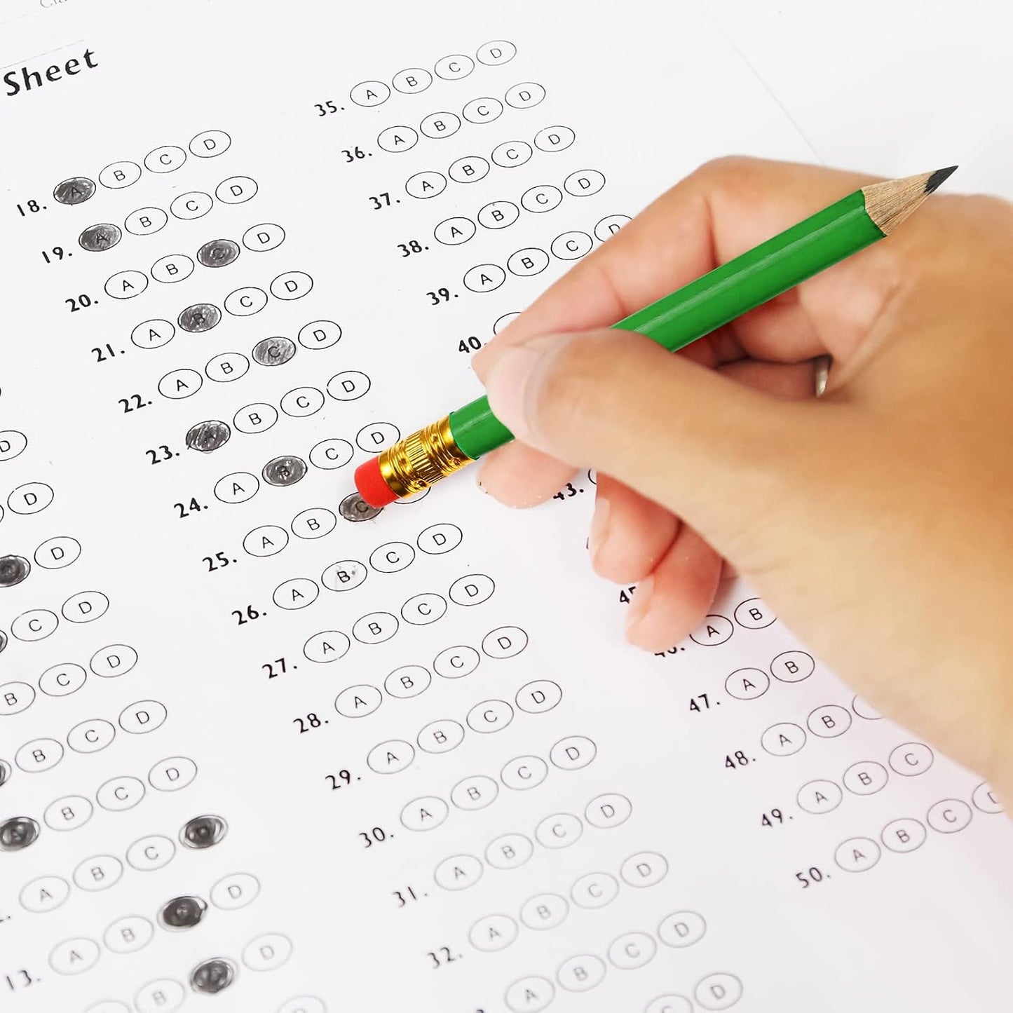 Outus 72 Pieces Golf Pencils Half Pencils with Eraser Mini Bulk Short #2 HB Pre Sharpened for Bridal Shower Wedding Office(Green)