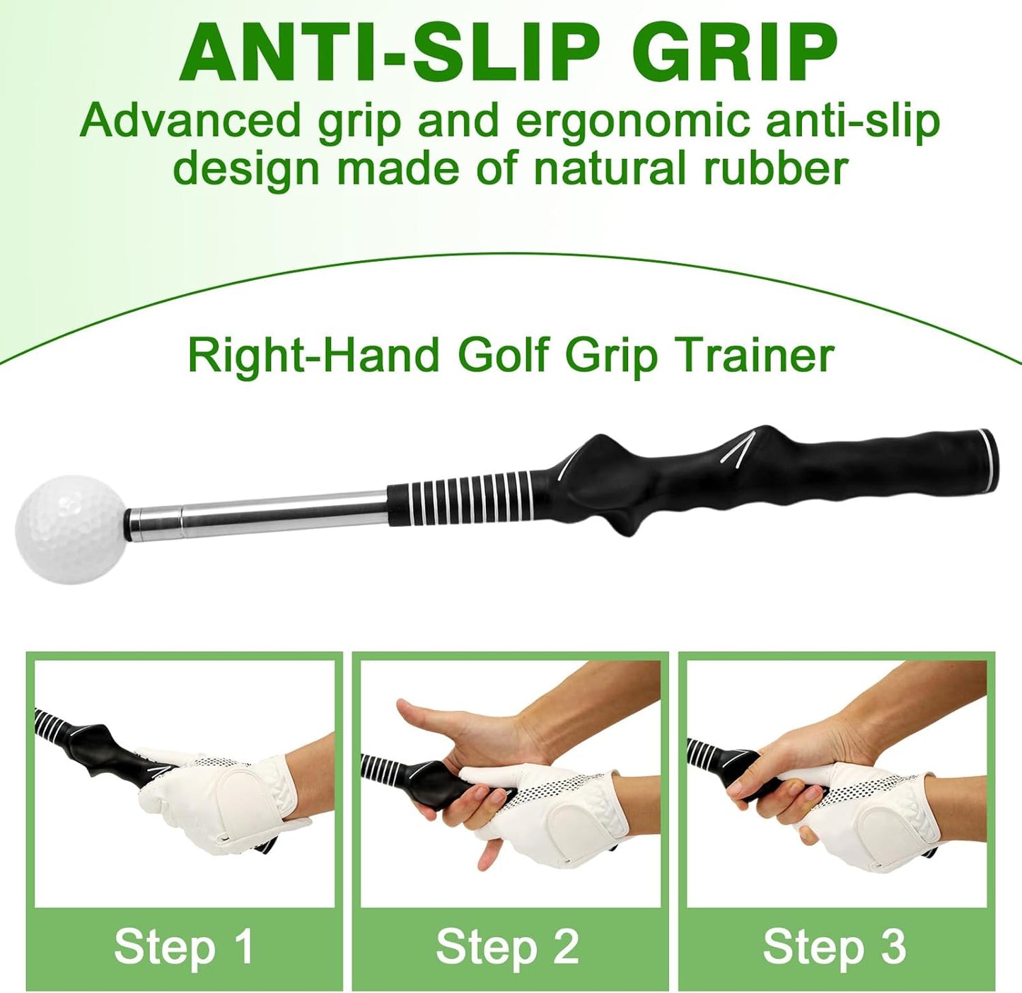 Retractable Golf Swing Trainer with Arm Band,Click Stick Golf Trainer, Right-Handed Training Aid Chipping and Hitting,Portable Indoor/Outdoor Practice (Gifts for Golfers)