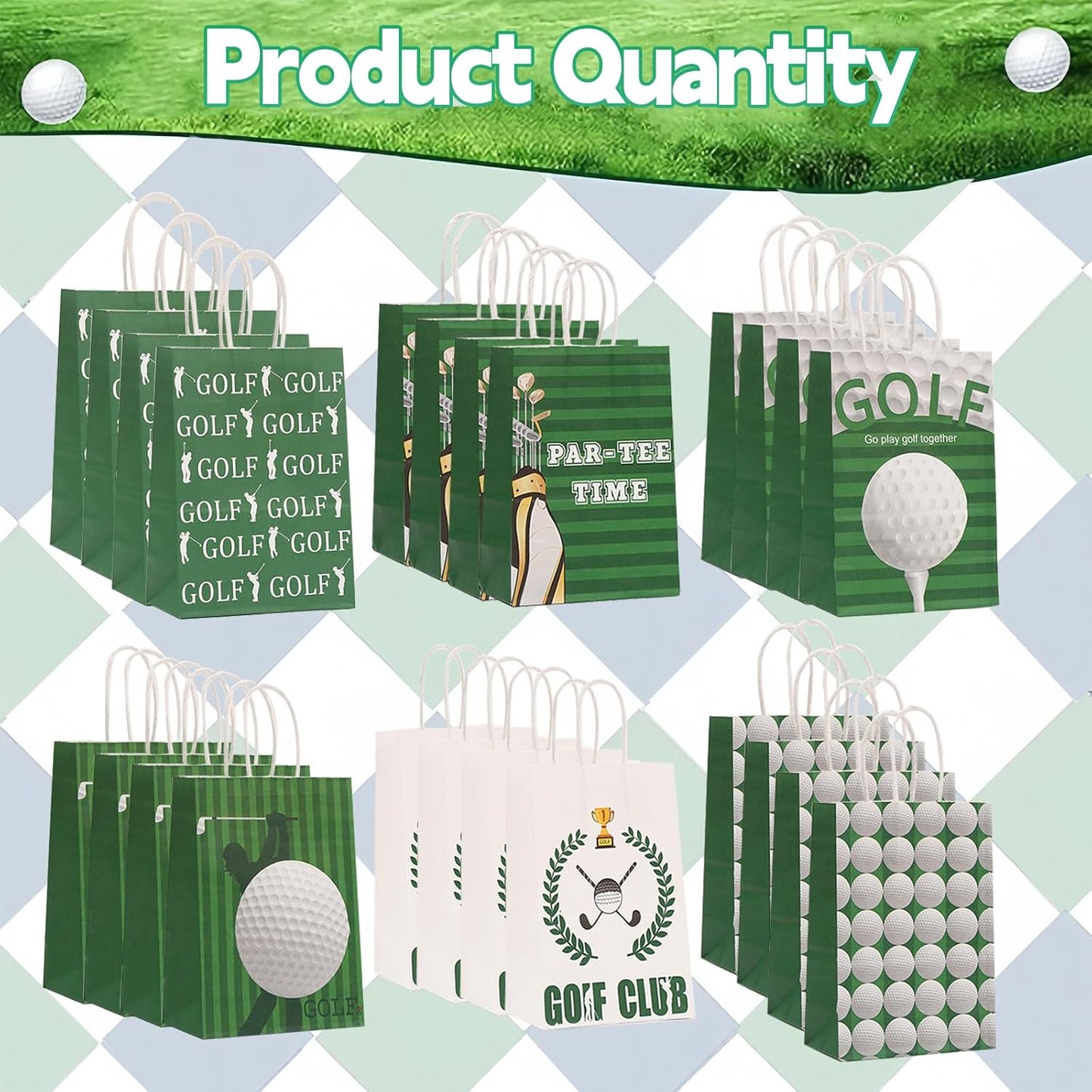 CZWXOXO 24pcs Golf Themed Party Decorations - Golf Gift Bags & Goodie Bags for Kids' Birthday Parties