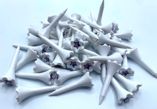 TRUESTRIKE Premium USA Golf Tees – 3¼" or 2¾" Durable Plastic Performance Tees (100 Pack) – Made in USA – Bulk Value Pack