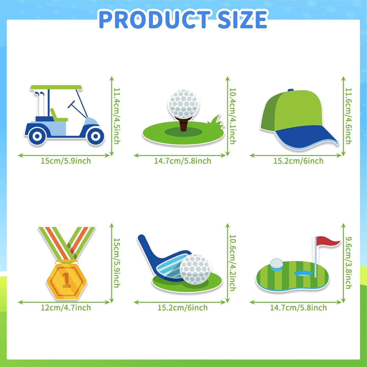 Kaluofan 24PCS Golf Birthday Decorations, Golf Themed Party Decorations for Sports Themed Game Day Birthday Party Favor Supplies