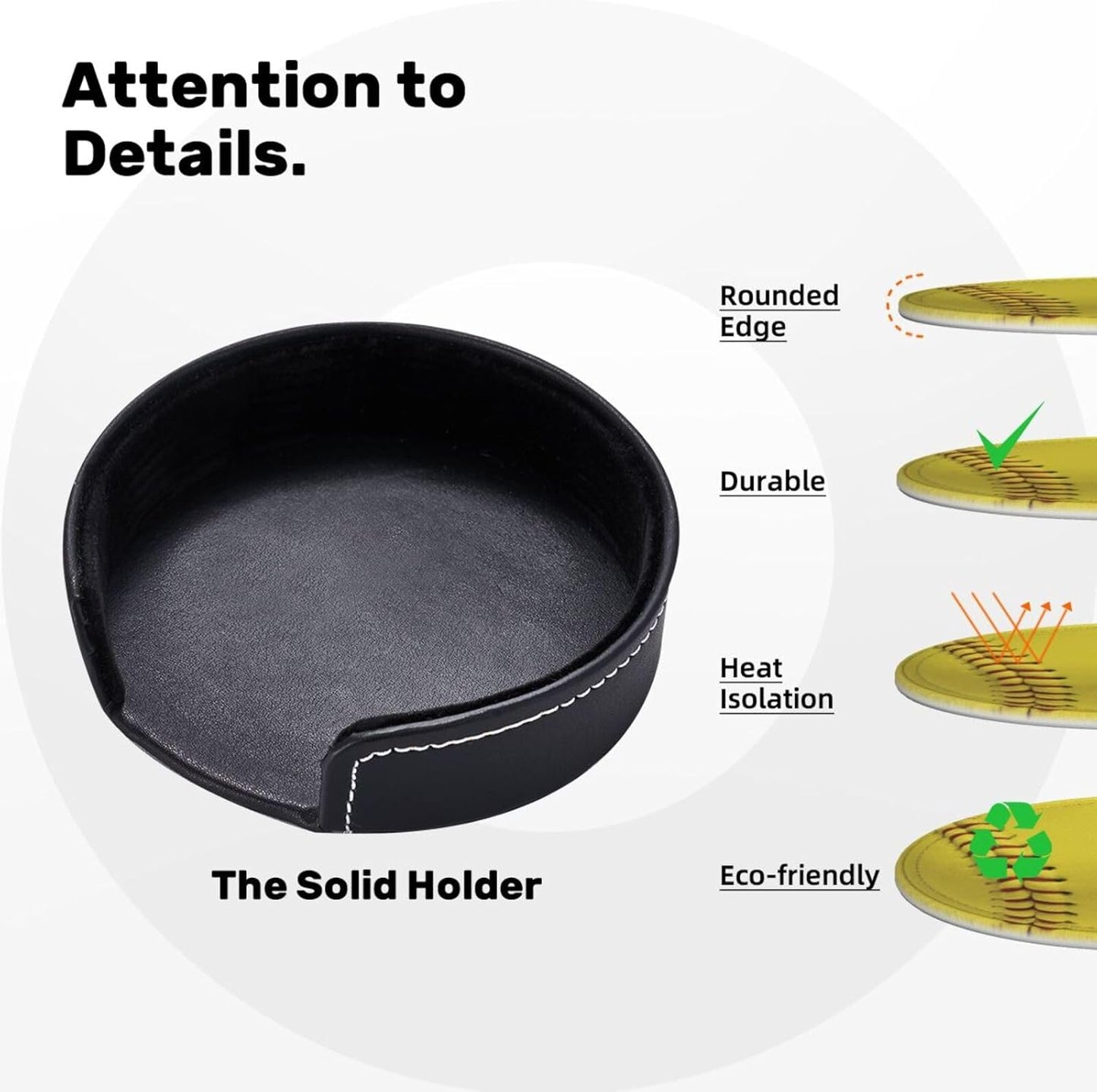 6 Pcs Softball Drink Coasters with Holder Coasters for Drinks Coffee Table Home Decor Housewarming Gift