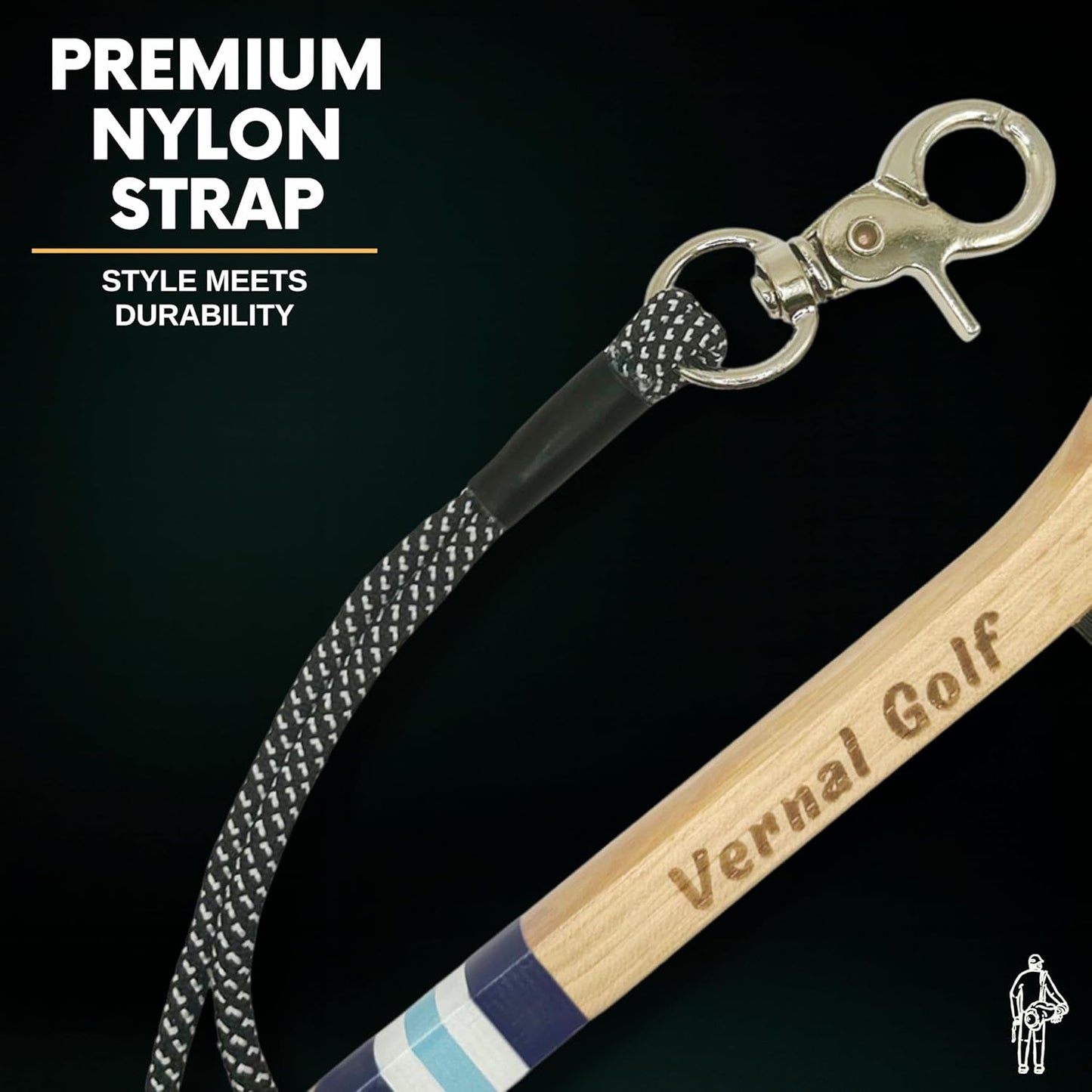 Golf Brush Made from Hickory Wood, Golf Club Groove Cleaner with Secure Clip Attachment for Bags and Carts - Golf Gifts for Men