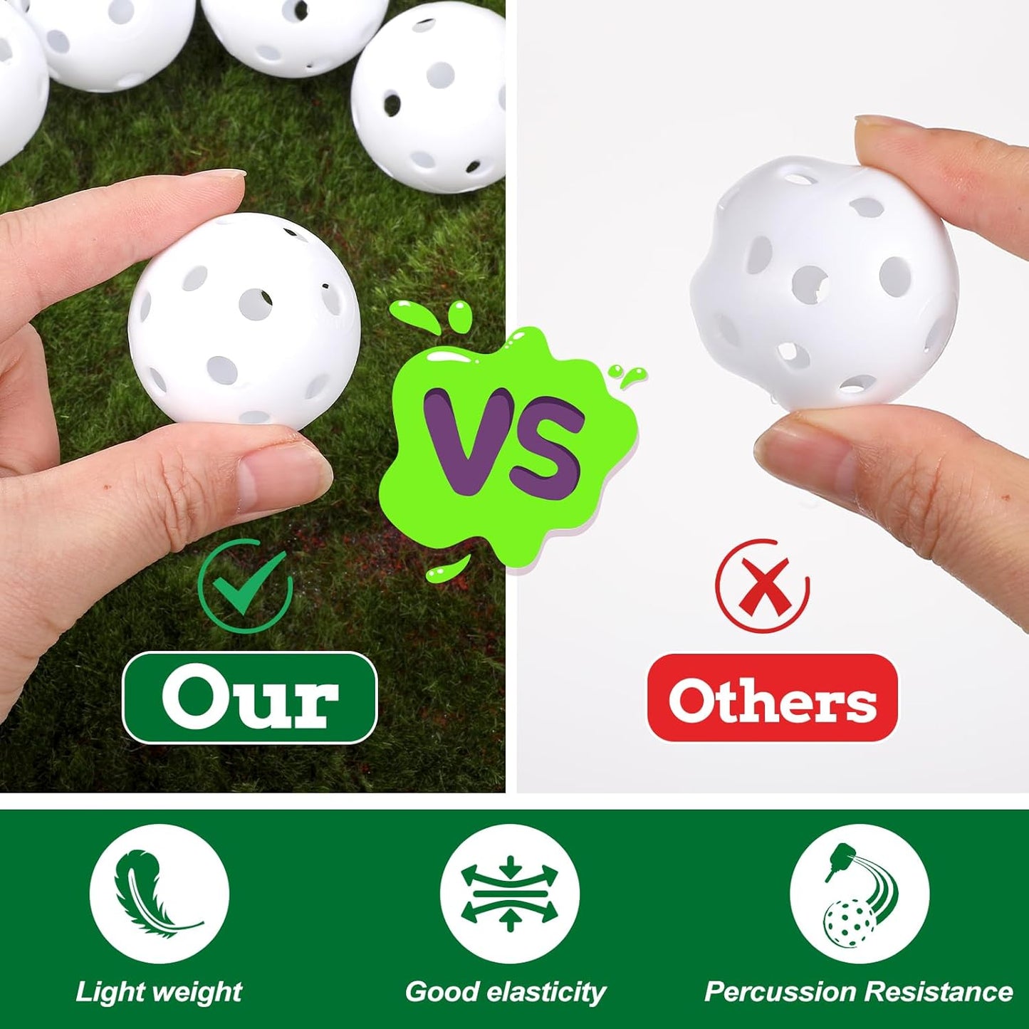 150pcs Practice Golf Balls – 42mm White Plastic Training Balls for Indoor/Outdoor Swing Practice, Driving Range & Backyard Use