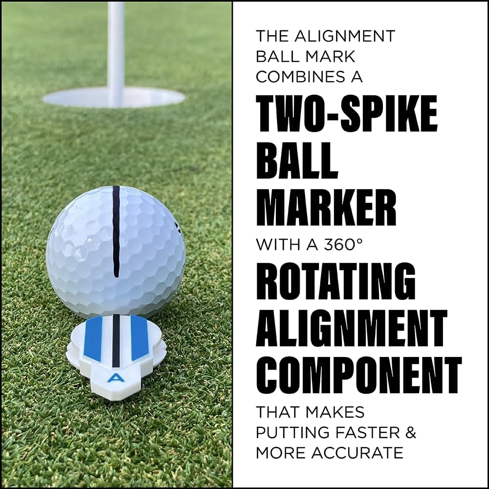 Putting Alignment Aid Tool - Golf Ball Marker - Rotate to Aim - Golf Gift Accessory for Men & Women Golfers - USGA Compliant