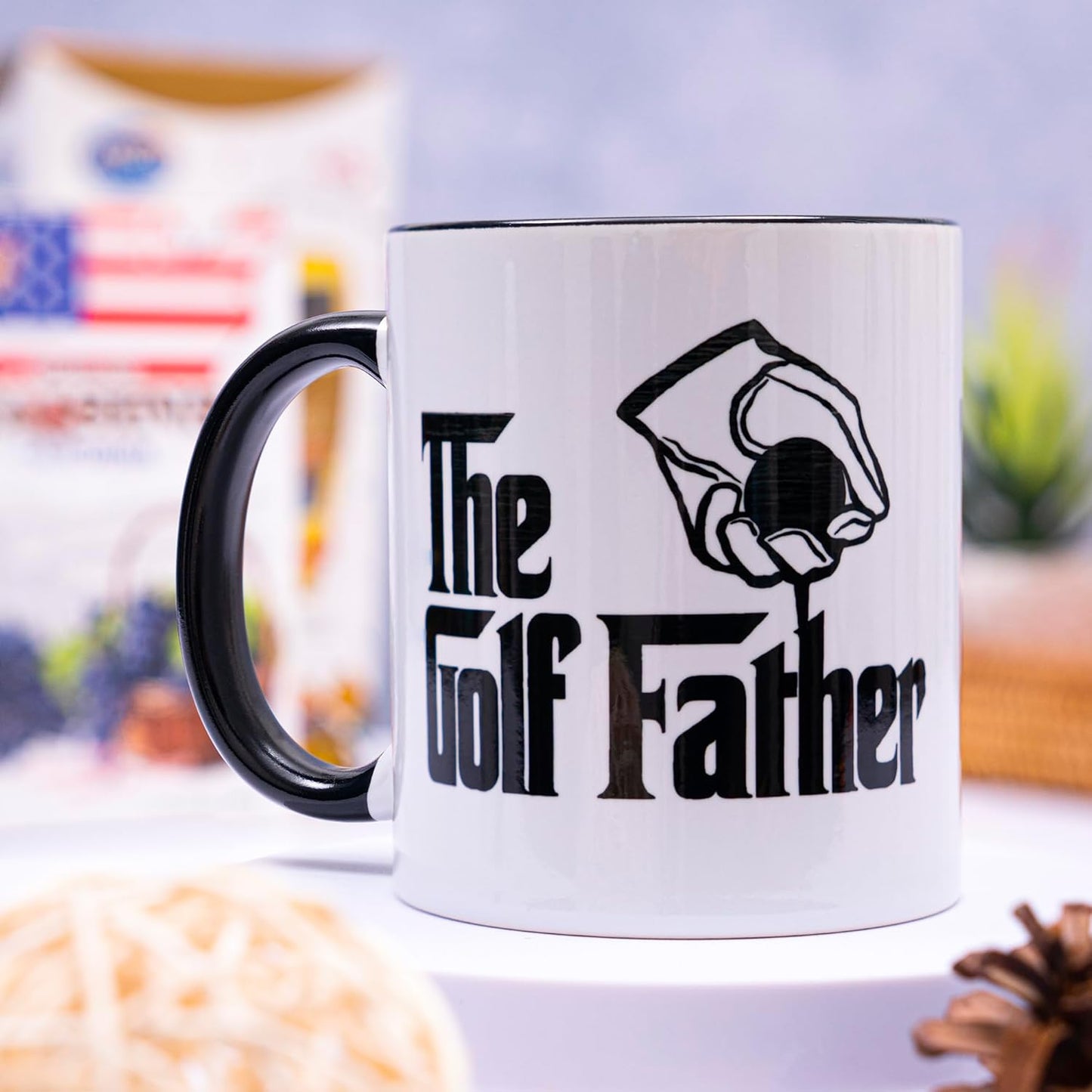 decorluxes Golf Gifts for Dad 11oz Ceramic Mug, Best Dad by Par Mug, Funny Golf Gift for Men, Husband, Gifts for Father’s Day, Birthday (Design 2)