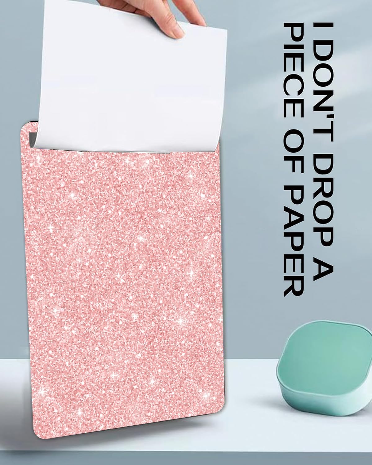 Fashion A4 Clipboard, Standard Letter Size 9" x 12.5", Decorative Wooden Clipboard with Low Profile Metal Clip for Office, School, Teachers, and Students, Rose Gold