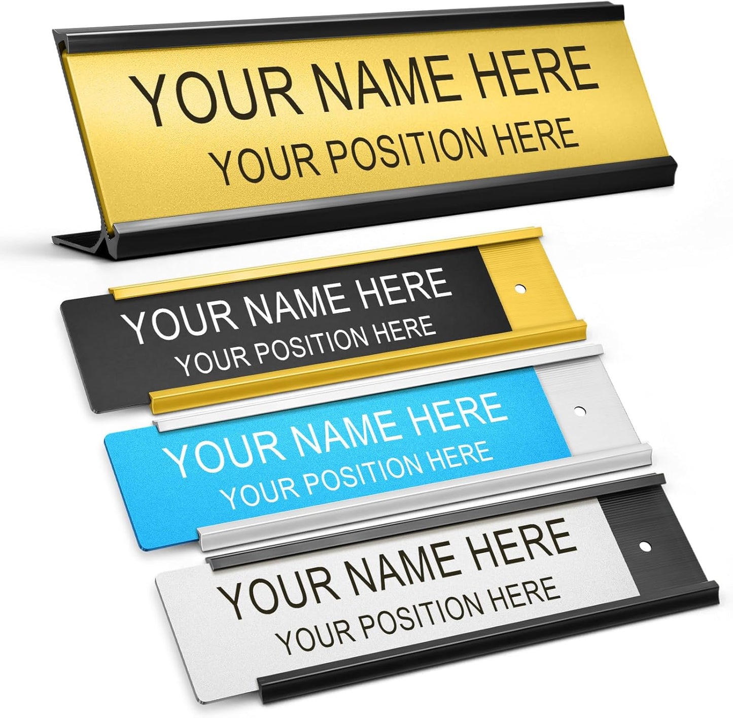 Metal Personalized Name Plate for Office Desk and Door - Aluminum Custom Name Plate and Plaque for Office Sign and Decor Accessories Gift for Teacher, Employee, Worker