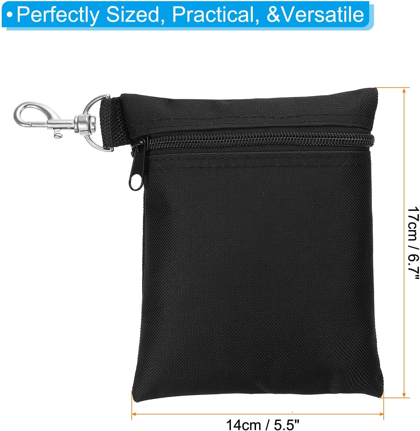 PATIKIL Golf Tee Pouch, Zipper Golf Ball Bag with Metal Lobster Claw Clip for Men Women Valuables Holder