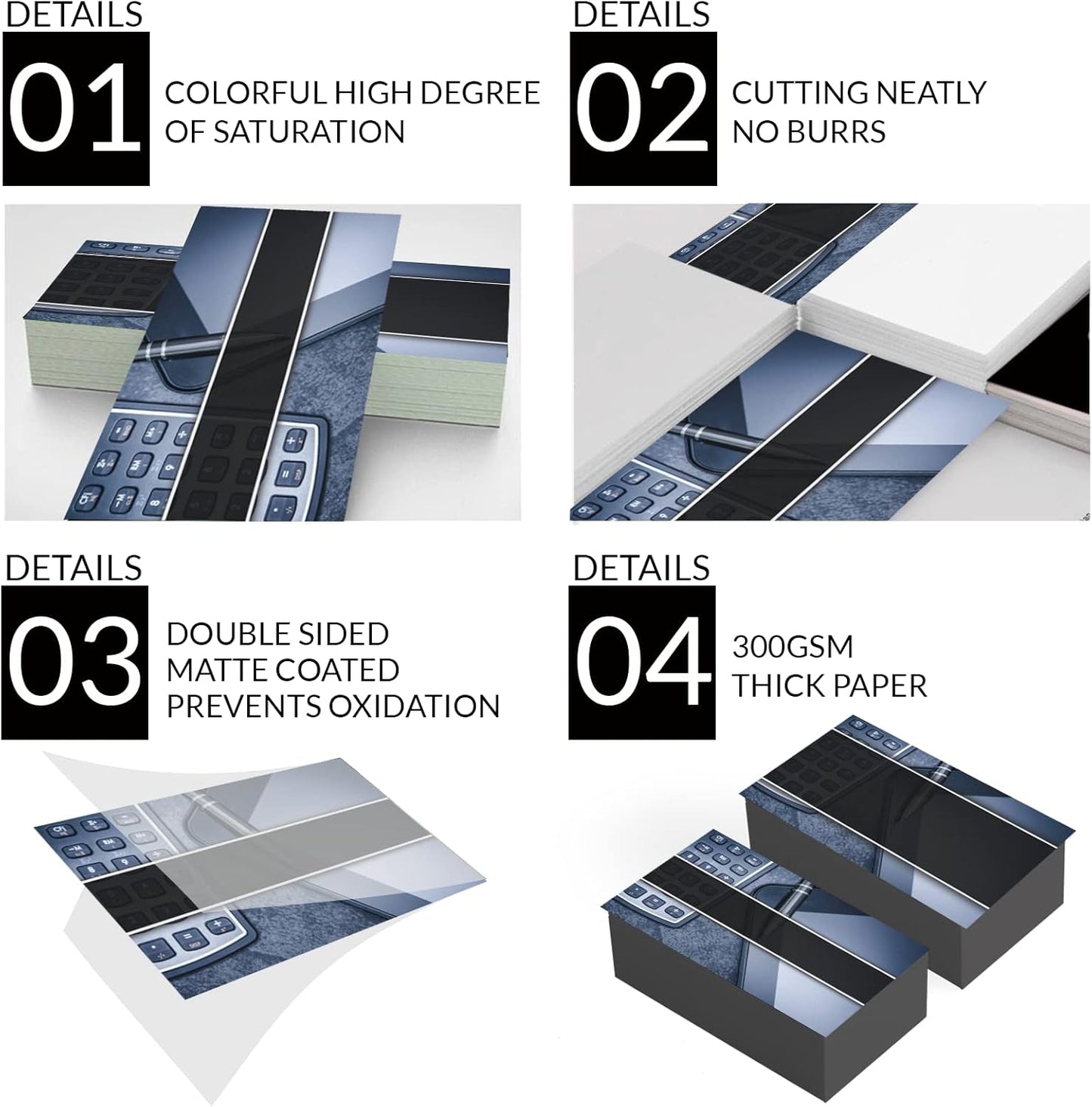 Custom Business Cards 100PCS Double-sided Printing Business Cards Customize with Your Logo Personalized 3.5"x 2" Cards for Business - Financial & Accounting