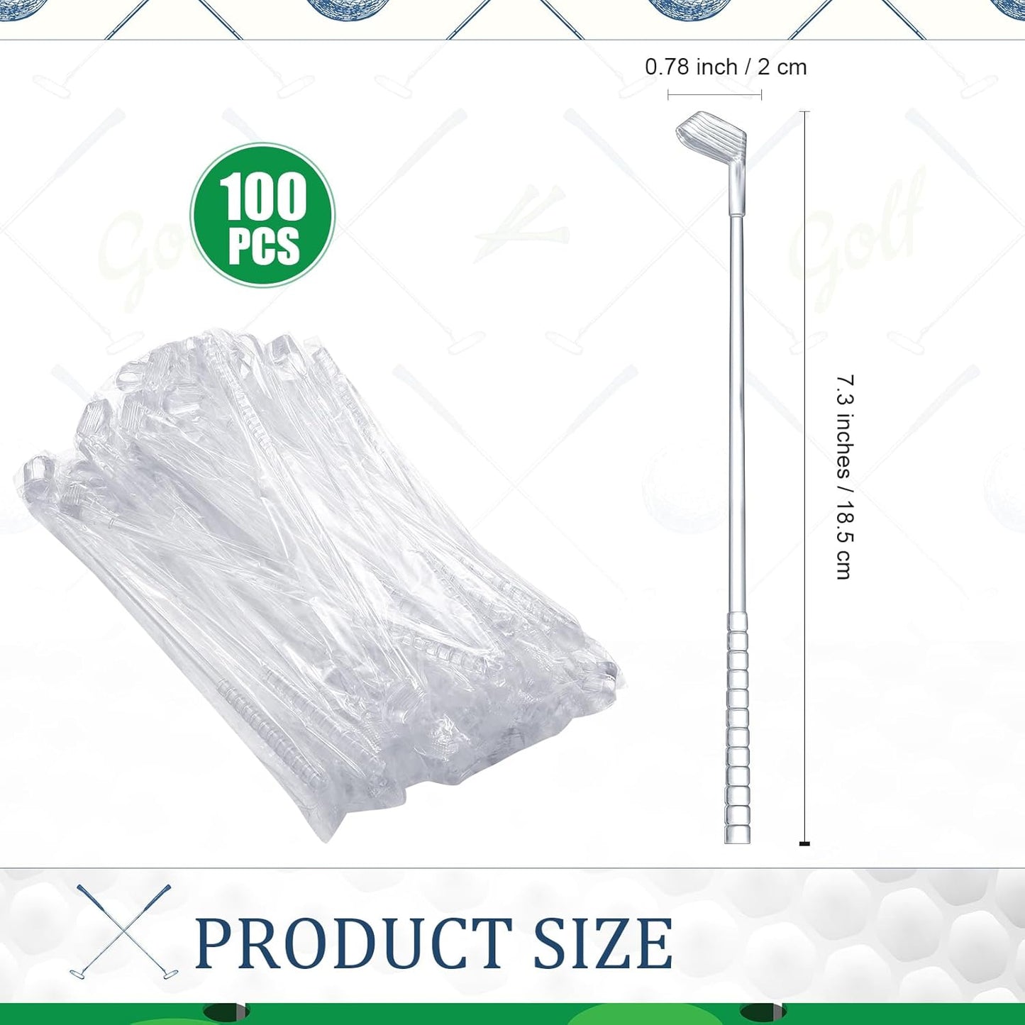 Roshtia 100 Pcs Golf Club Swizzle Stir Sticks Plastic Drink Stirrers Swizzle Sticks for Cocktails Coffee Liquor Cake Pops Golfing Club Gifts Golf Party Favors Decorations