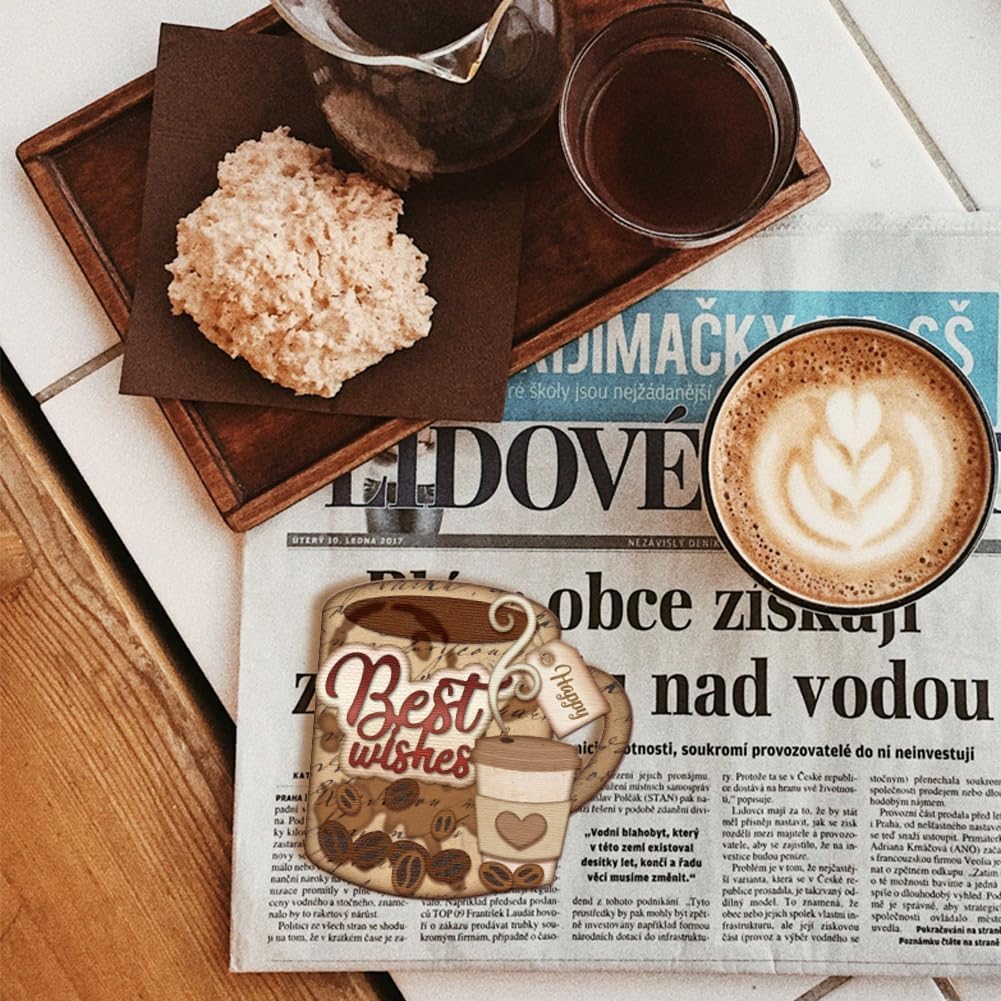 GLOBLELAND Cup Gift Card Holder Cutting Dies for Card Making Coffee Tea Cup Cut Die for DIY Scrapbooking Journal Embossing Paper Craft Decor