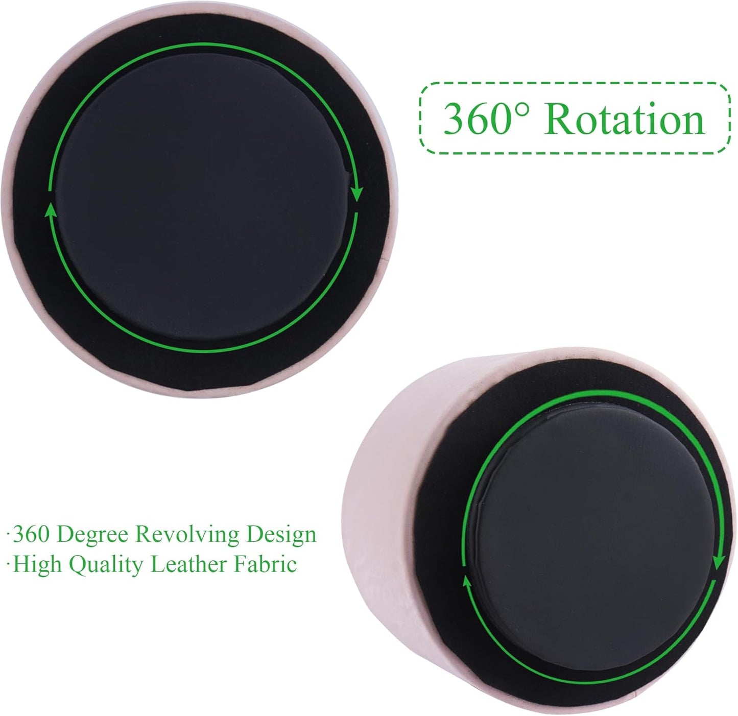 Hennaja Round Leather Art Supply Organizer,Remote Control Holder,360 Degree Spinning,Multi-Functional Pencil Holder,4 Compartments Desktop Stationary Organizer(1-Hill Pink)