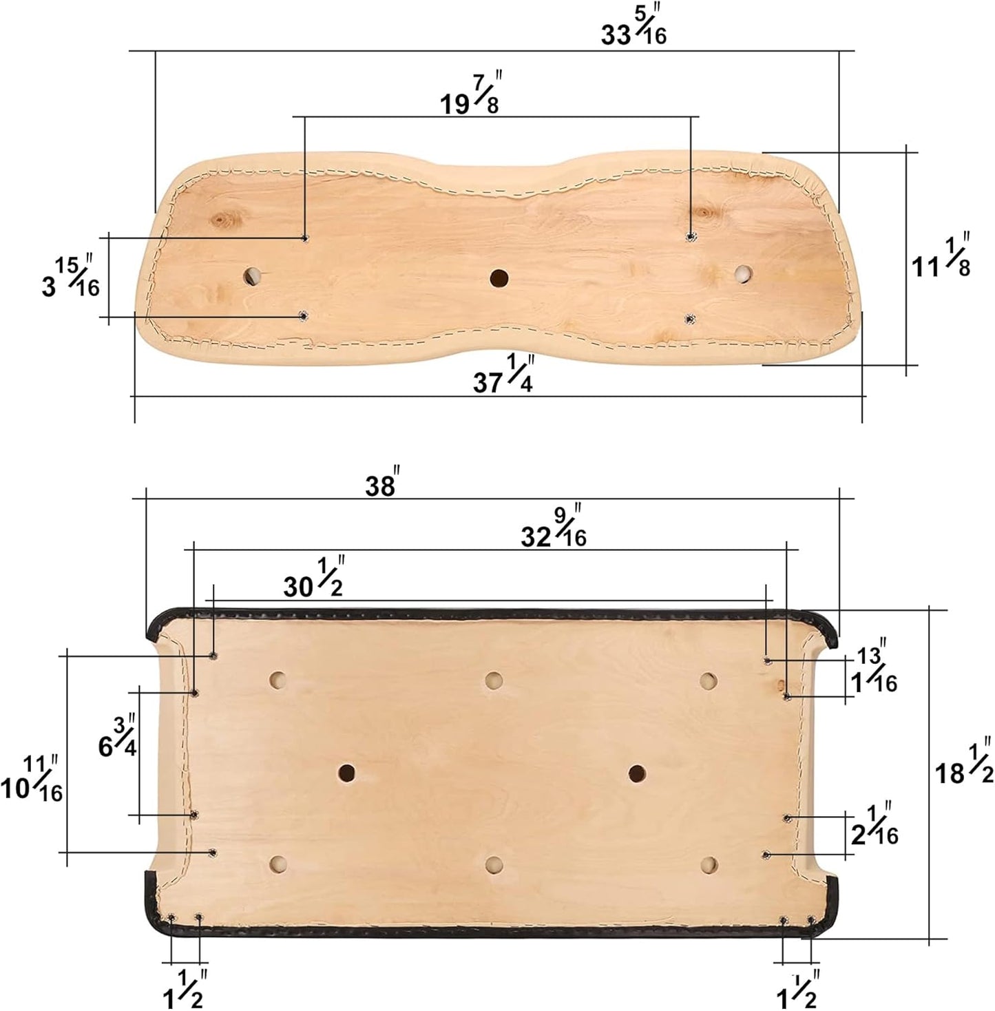 Huskey Parts Company Golf Cart Front Seat Lean Back Top Cushion Beige Color for DS 2000.5-Current Golf Cart, Including Mounting Hardware