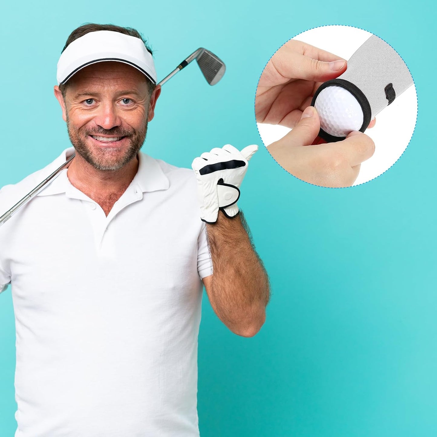 PATIKIL Golf Ball Carry Bag Golf Tee Holder Pouch Portable Neoprene Golf Ball Holder with Clip for Men and Women