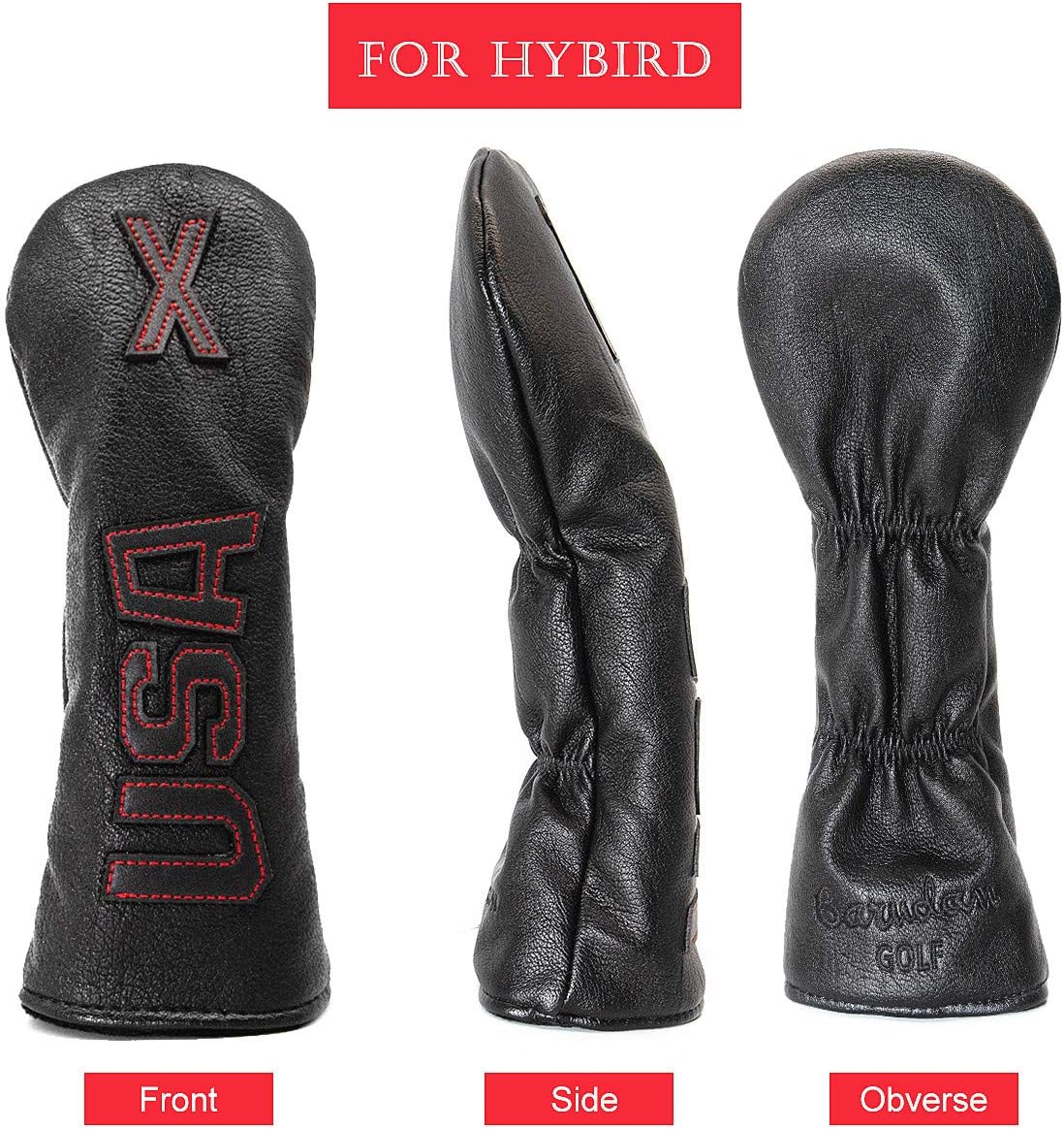 TaylorMade, Titleist, Callaway Golf Driver & Fairway Wood Headcovers - Black Synthetic Leather, Thick, Cool, USA Made