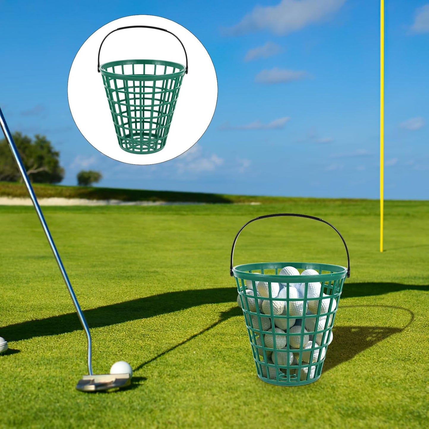 Stainless Steel Golf Ball Organizer Basket with Lid – Vintage Practice Range Storage & Beer Pong Bucket (Rust-Proof, Heavy-Duty for Indoor/Outdoor Use)