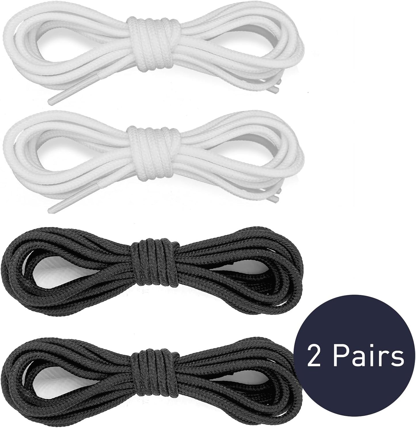 2 Pairs Polyester Golf Shoelaces for FootJoy Shoes, 3/32‘’(2.5mm) Thin Dress Oxford Shoe Laces Replacement Strings