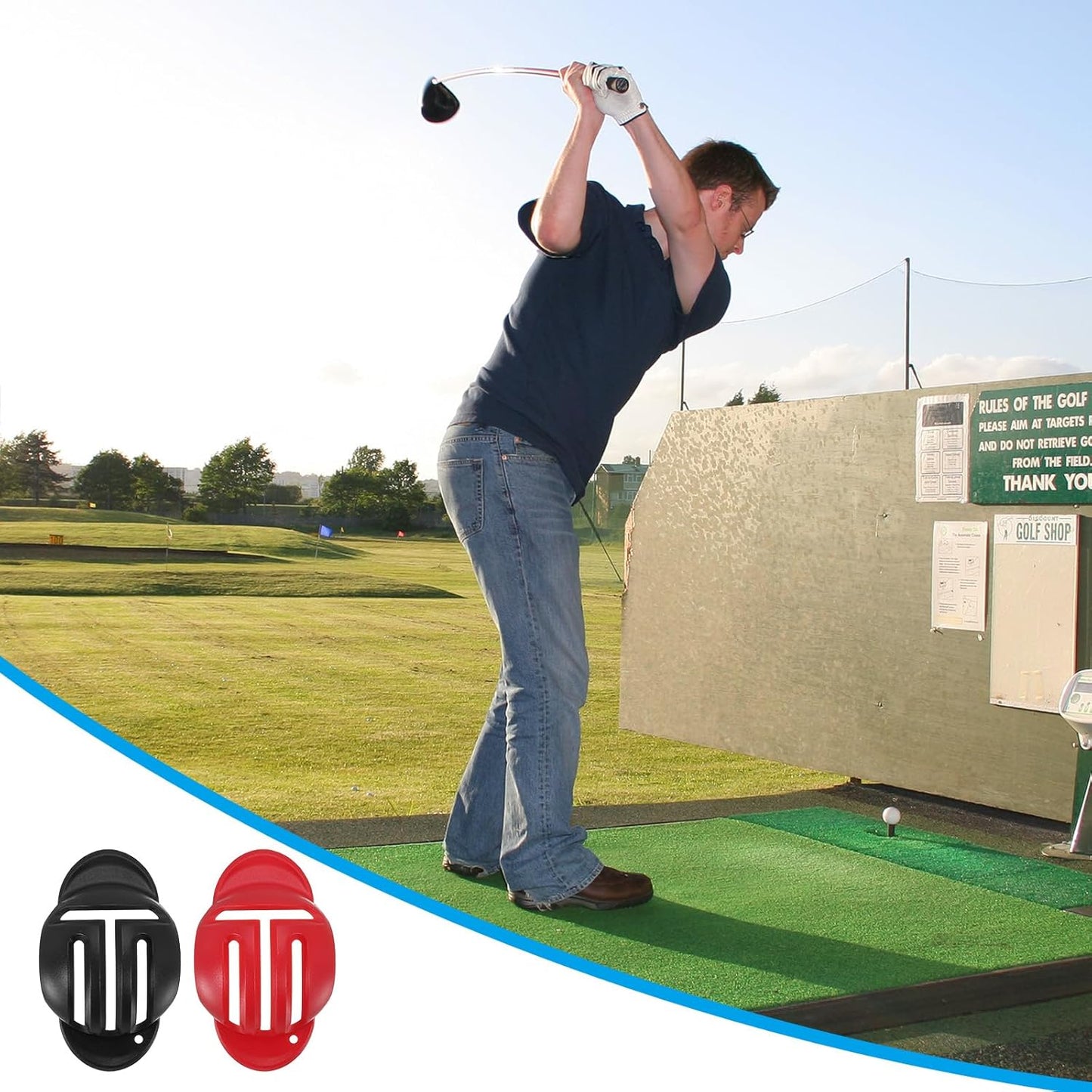 PATIKIL Golf Ball Line Marker Tool, Golf Ball Alignment Marking Tools Golf Ball Liner with Line Marker Stencil