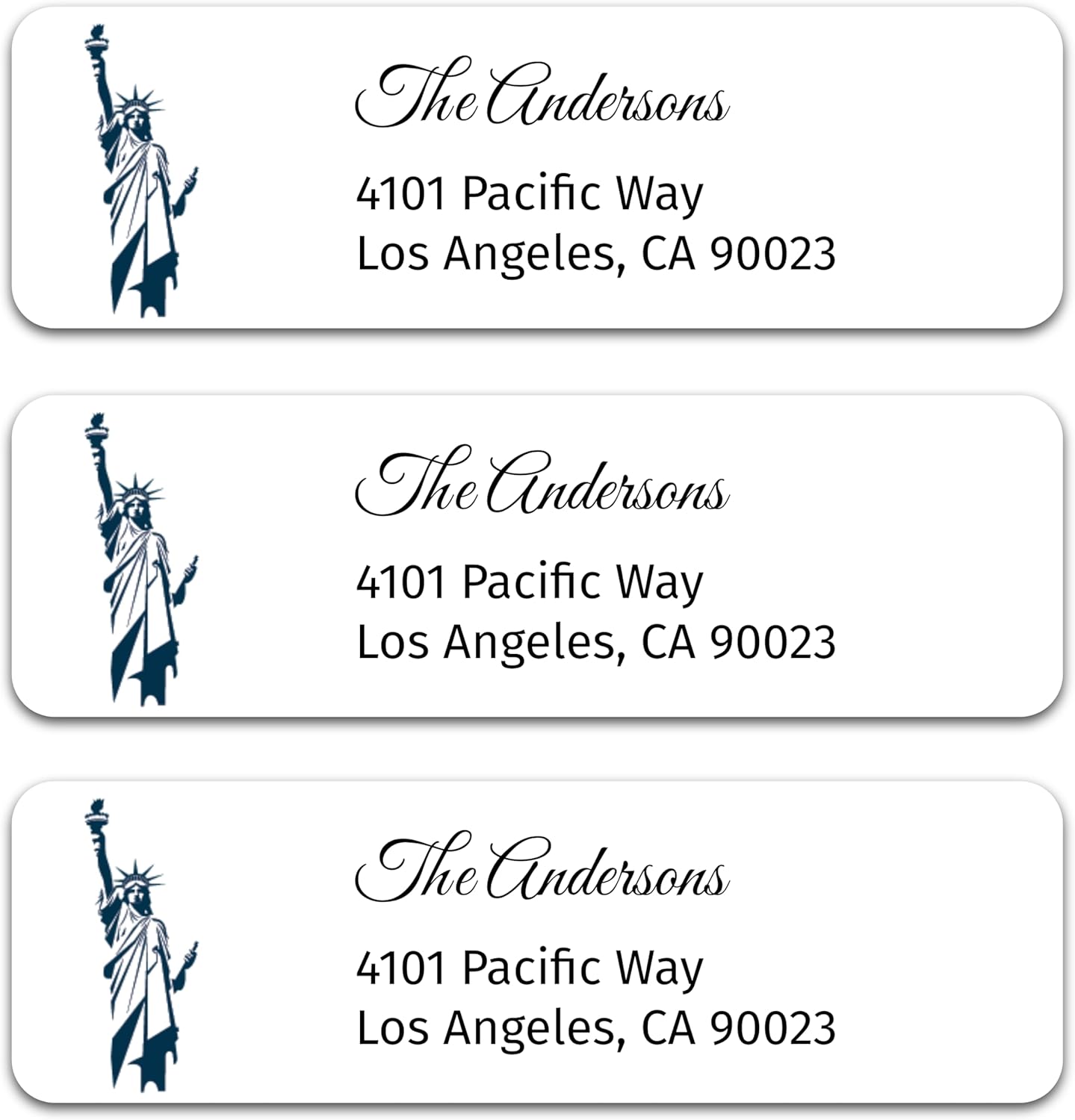 Personalized Patriotic Return Address Labels, Self-Adhesive Address Stickers on Sheets, 50-1000 Labels (Statue of Liberty)