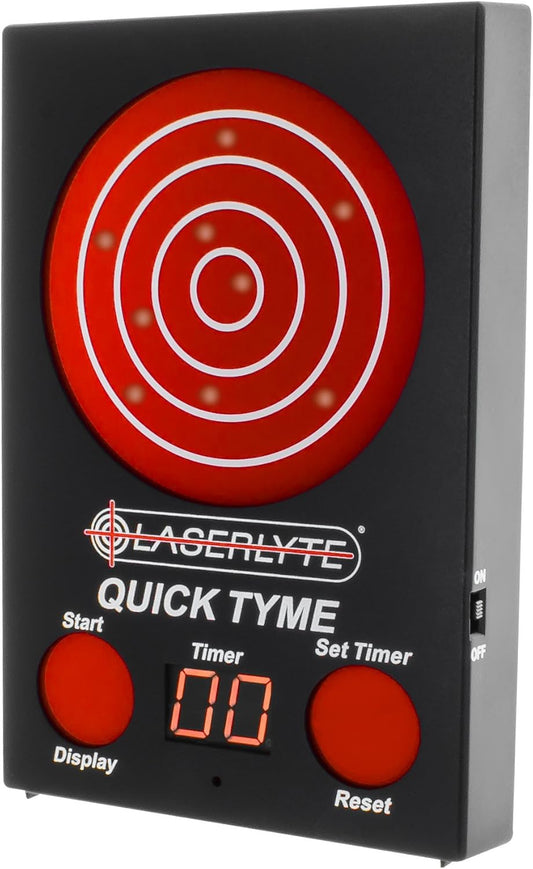 LaserLyte Quick Tyme Laser Trainer Target with Point of Impact Display and Timed Games for Reactive Laser Shooting and Dry Fire Practice