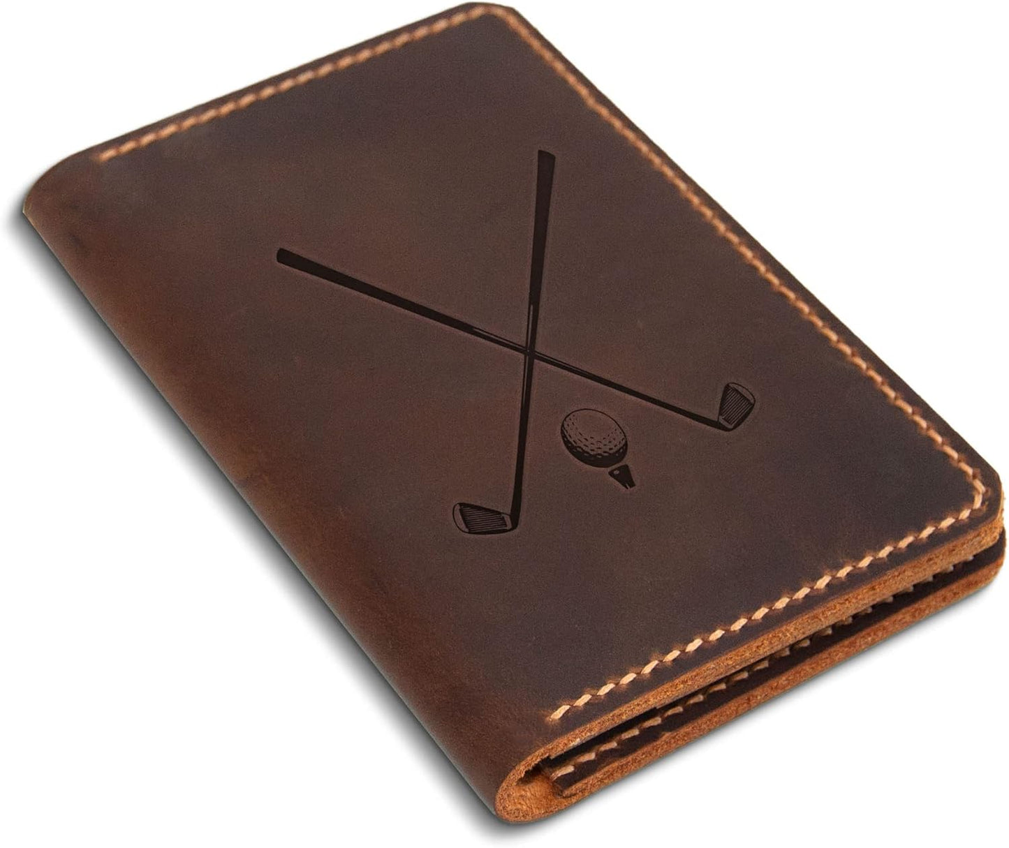 Leather Golf Scorecard Holder, Handstitched, Golf Gifts, Yardage Book Holder, Leather Gifts, Gifts For Dad, Gifts For Golfers, Personalized Customized Gifts