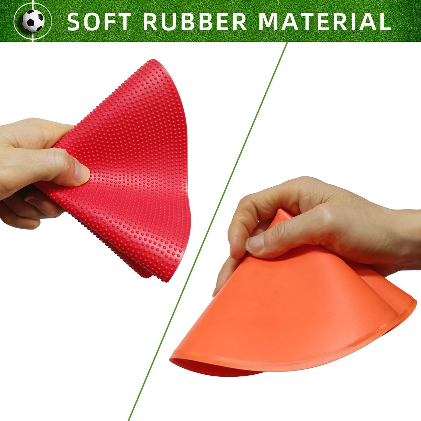 9 Inch Colored Poly Spot Marker 12 Pcs, Non-Slip Rubber Agility Markers Flat Field Cones Floor Dots for Football, Basketball Training Markers, Dance Practice and Drills with Flat Cones Points