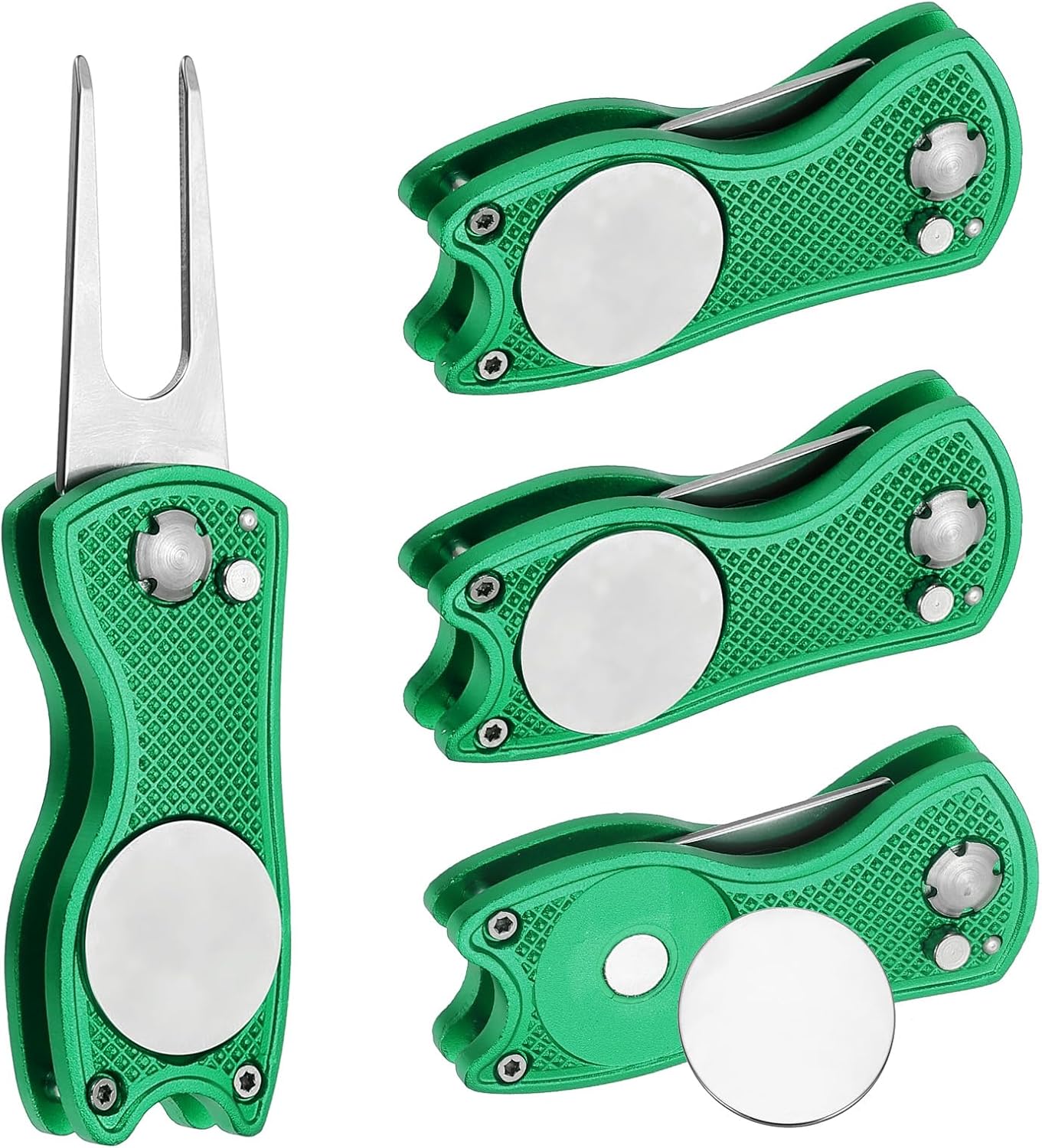 PATIKIL Golf Divot Repair Tool Foldable Metal Golf Green Divot Tool with Magnetic Ball Marker & Stainless Steel Fork
