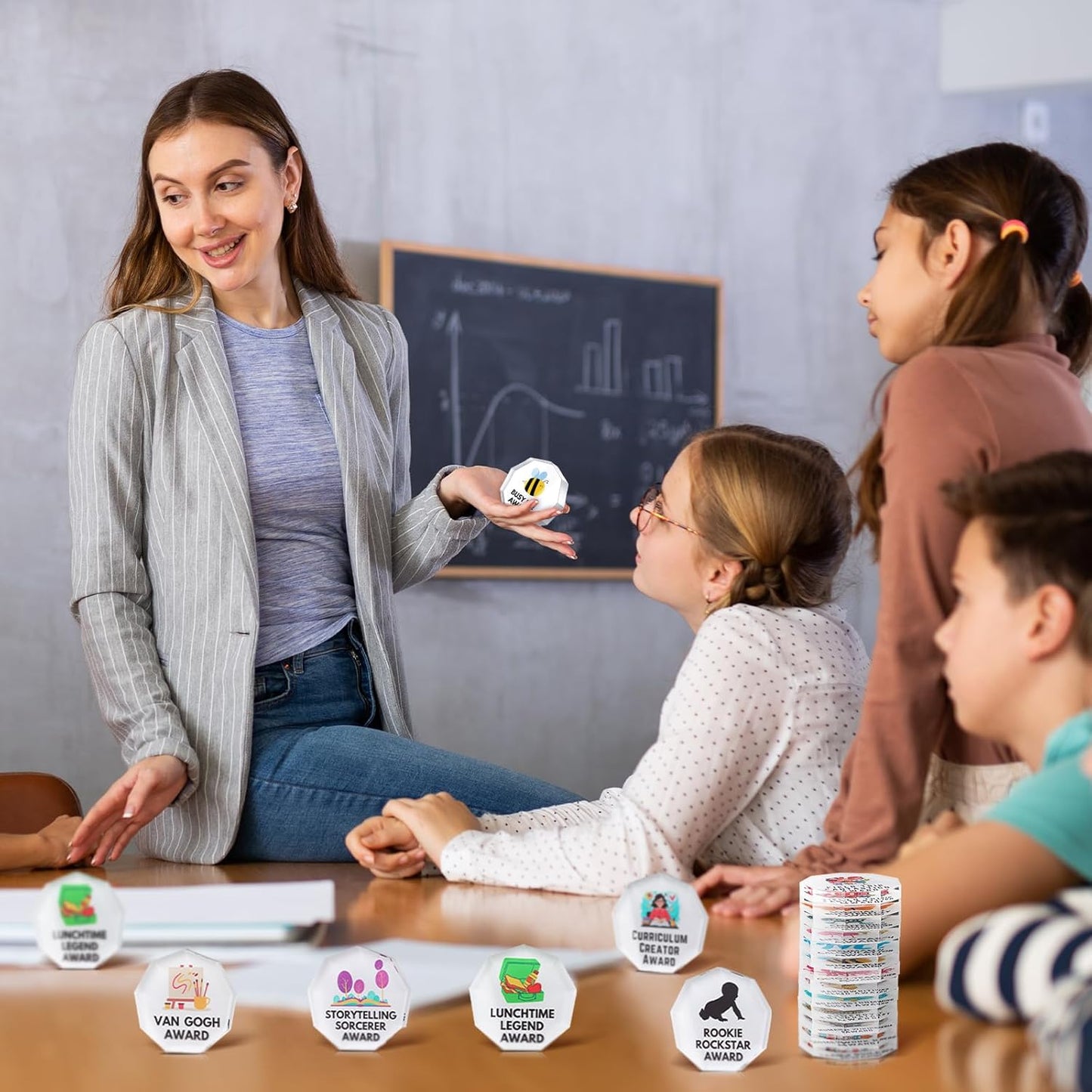 30 Pcs Funny Trophy Awards Gifts Bulk Christmas Small Clear Acrylic Team Reward Medallions for Employee Staff Appreciation Coworker Teacher Nurse Office