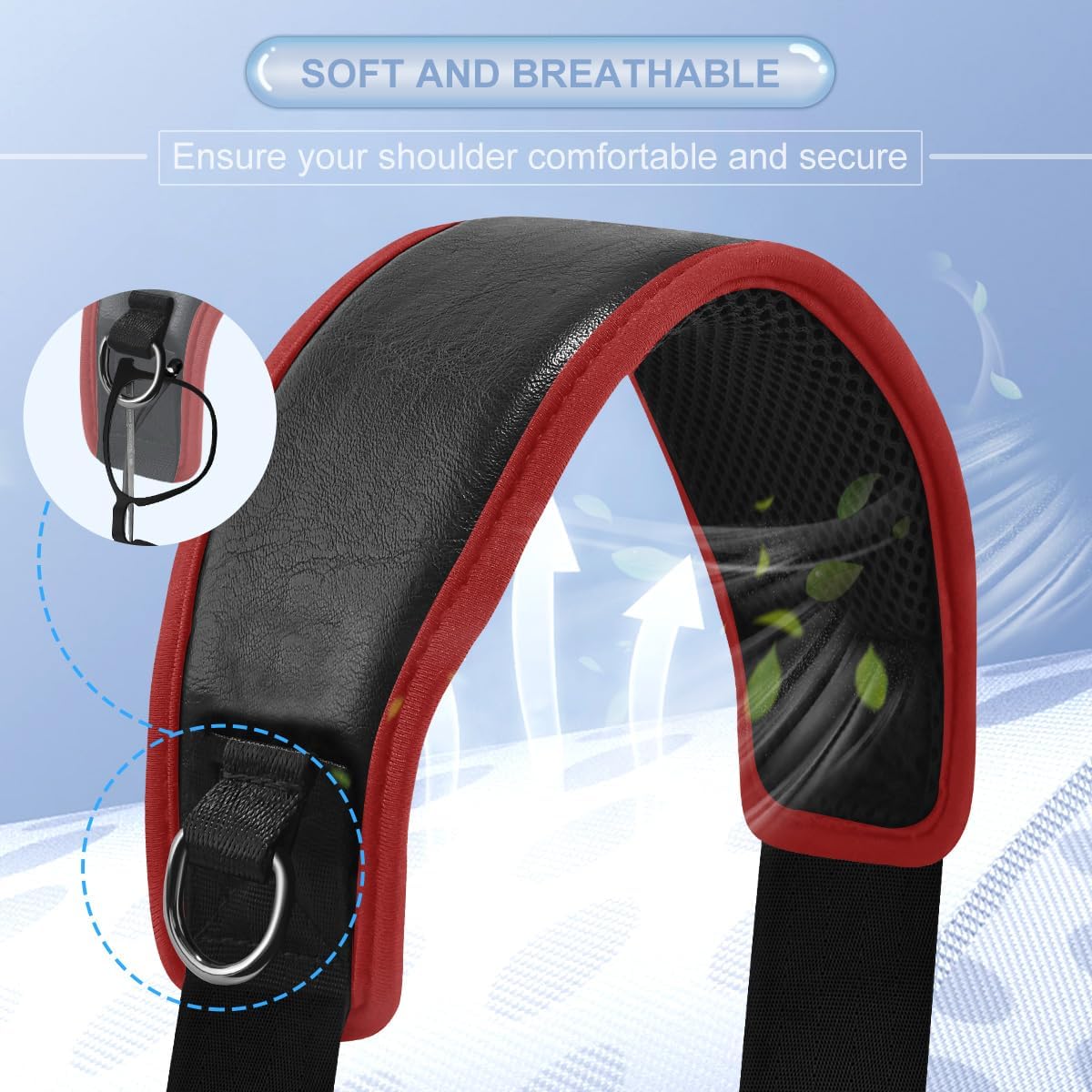 ZINZ 77 inch Bag Shoulder Strap with Ultra Cushion Breathable Pad, Durable Strap with Double Adjustable Buckles for Bags