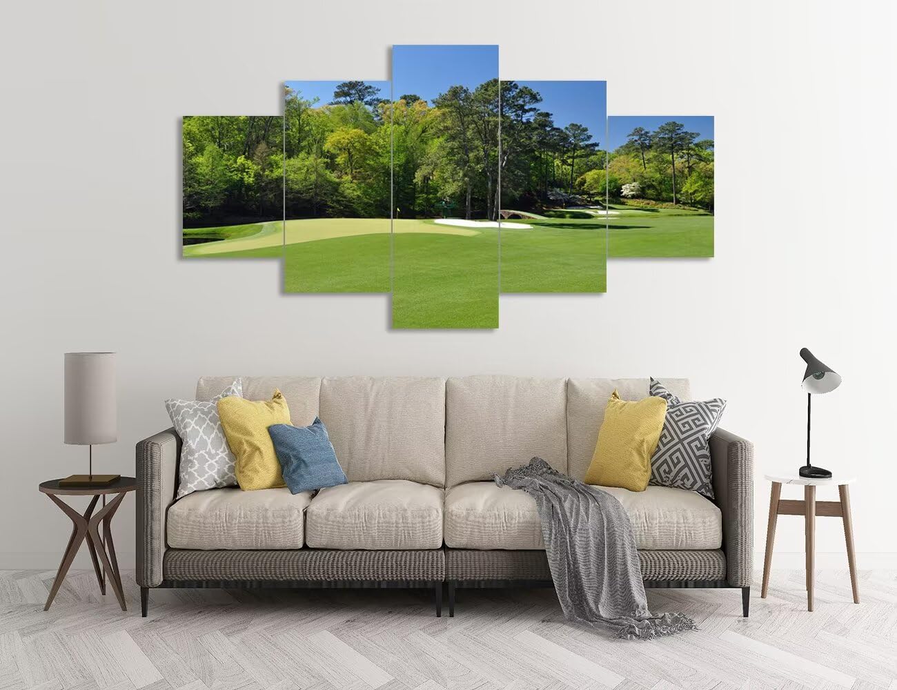 Augusta National Wall Art for Office - Augusta Golf Course Wall Art for Living Room Bedroom Bathroom - Augusta Golf Course Pictures Posters Canvas Prints Framed Ready to Hang(60''W x 32''W)