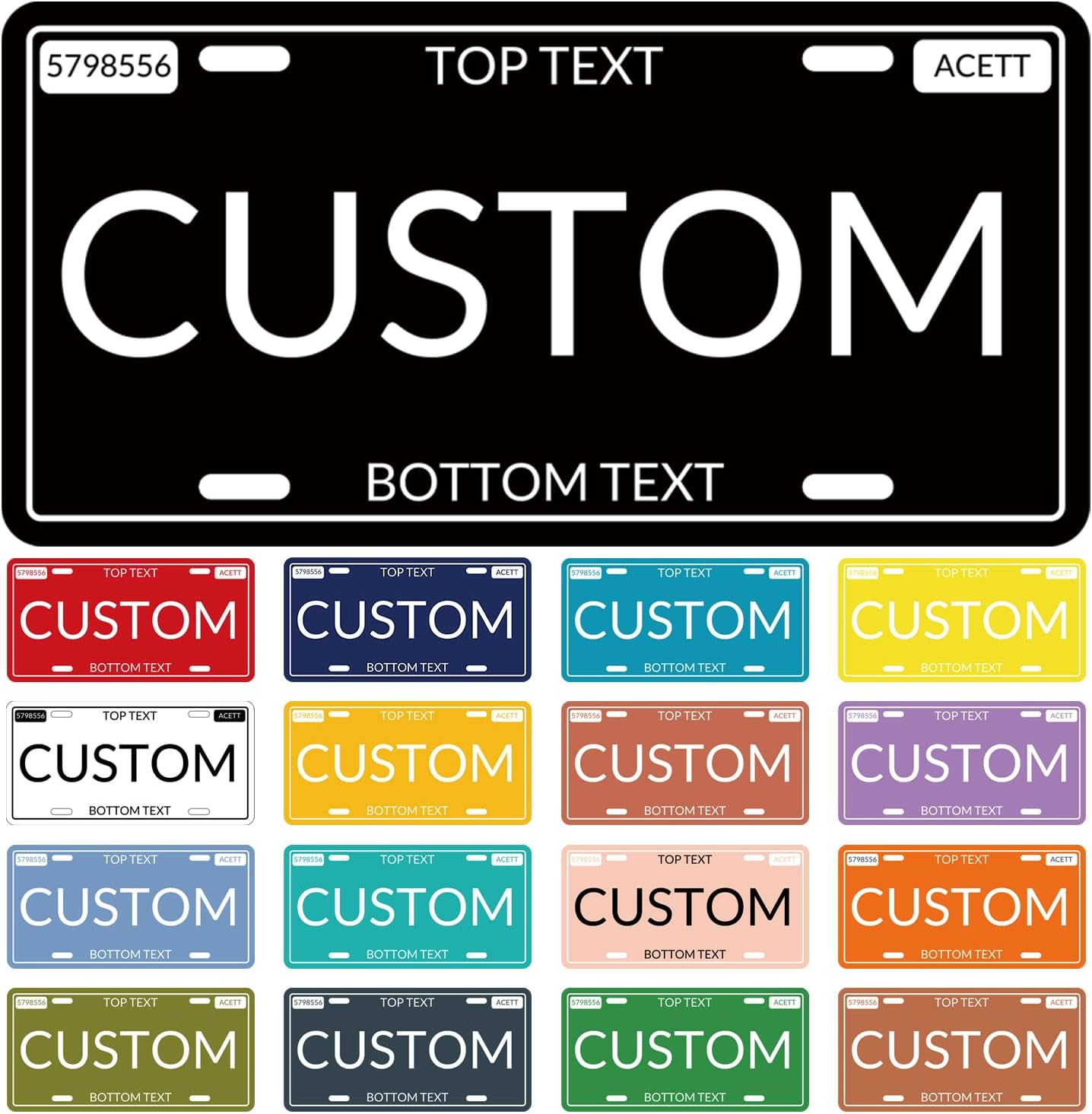 Custom License Plate for Front of Car, Personalized Number Plate Customized Your Text Image Photo Logo, Suitable for Truck Car Door Plate Bar Cafe Auto Accessories (6x12inch style2)