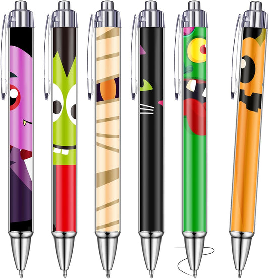 48 Pcs Halloween Ballpoint Pens Halloween Party Favors Gifts Black Ink Retractable Ballpoint Pens for Gifts Party Supplies Favors Accessories in Bulk
